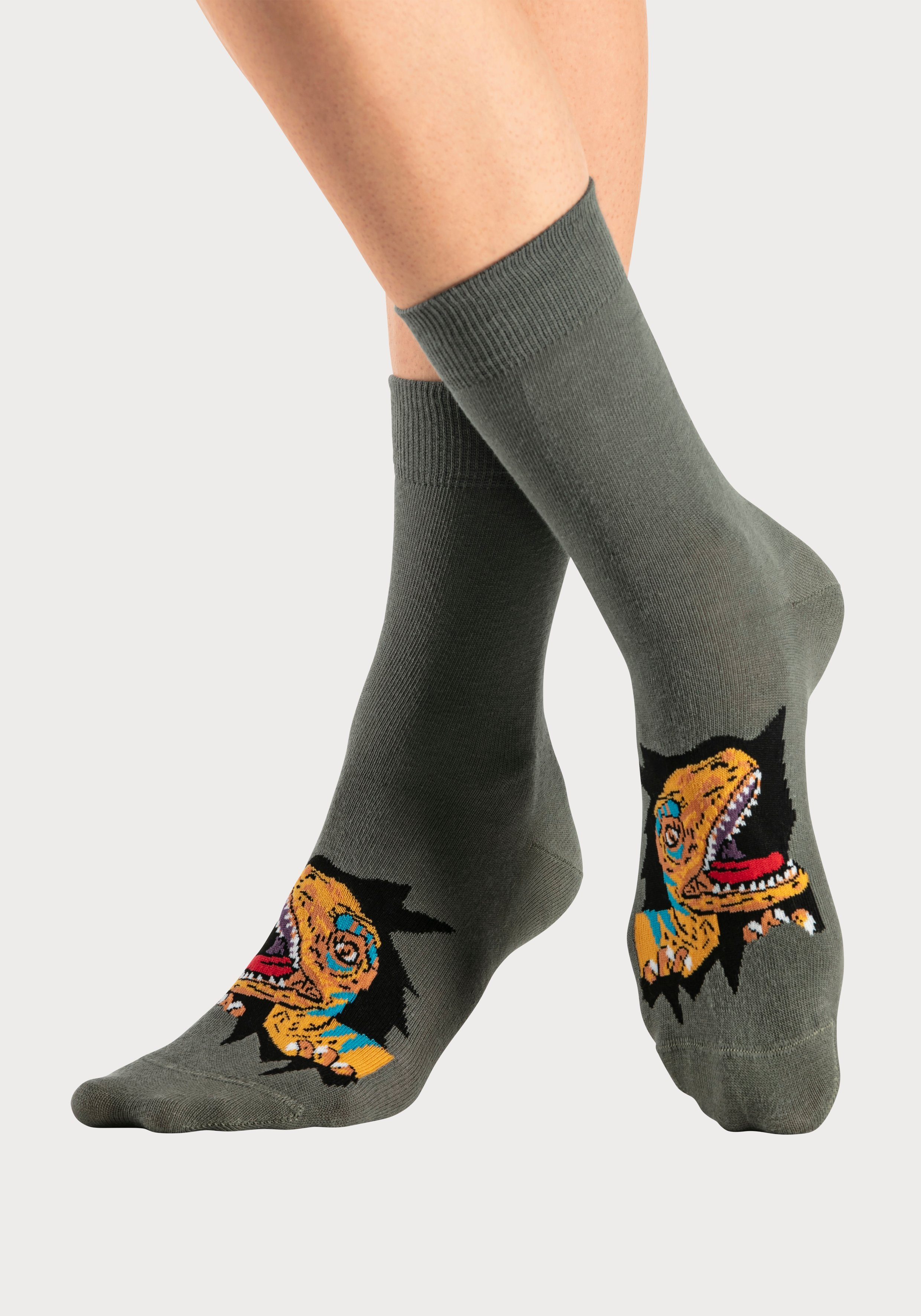 H.I.S Socken (Packung, Dinosauriermotiven mit 5-Paar)