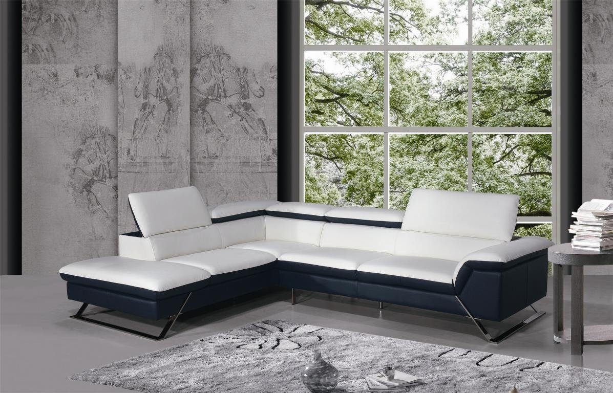 Ecksofa Ledersofa Made in L-Form Sitzecke JVmoebel Europe Sofa Couch Weiße Ecksofa Designer Neu,