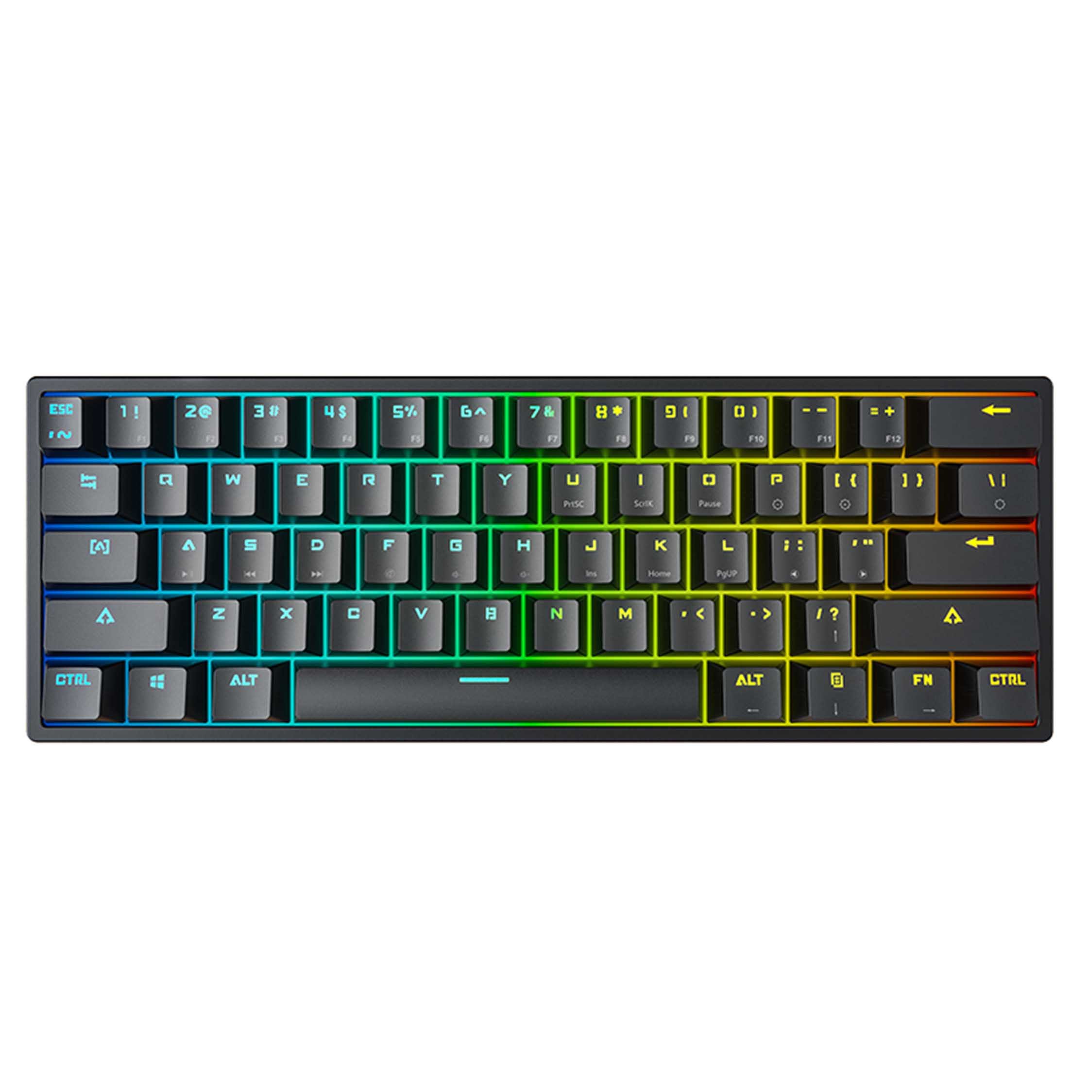 KINSI Mechanische Gaming-Tastatur mit Kabel, TYPE-C, RGB-Beleuchtung ergonomische Tastatur