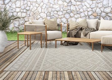 Outdoorteppich Calgary - robuster Outdoor Teppich, auch für Küche oder Esszimmer, the carpet, Rechteck, Boho-Style, Außenbereich, Vintage-Optik