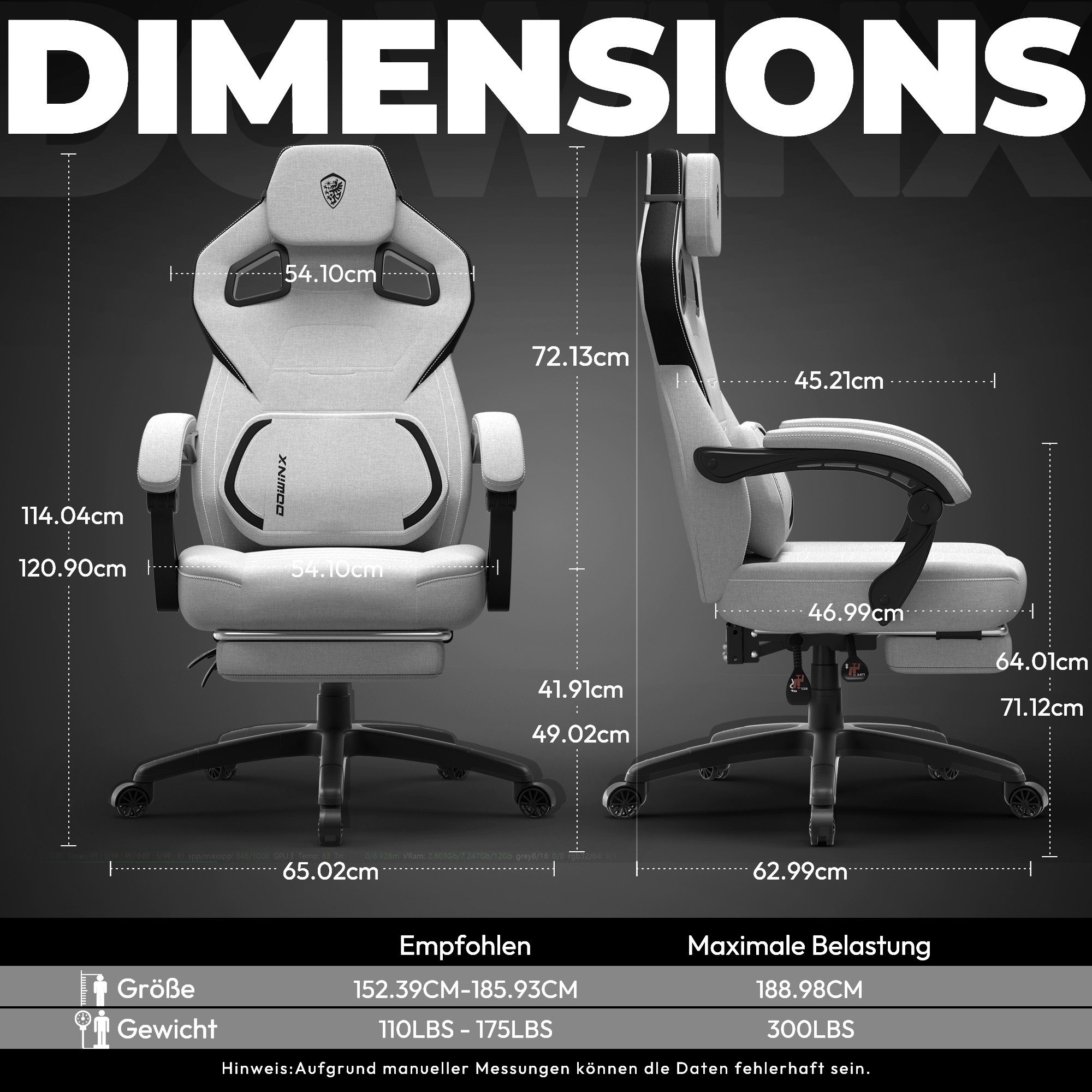 Dowinx Gaming-Stuhl Ergonomischer Bürodrehstuhl mit Fußstütze, günstig online kaufen