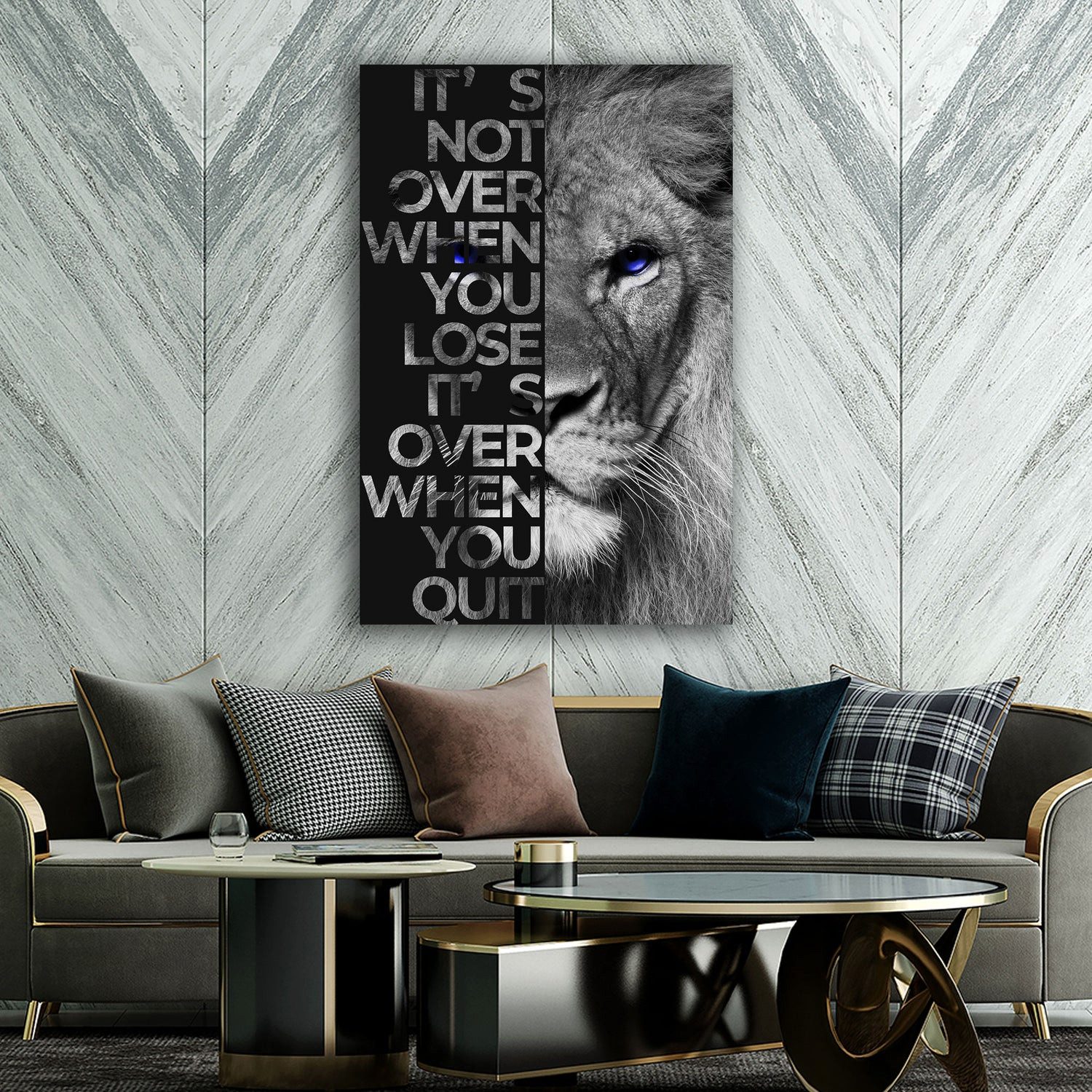 Artedinoi Leinwandbild Motivation Löwe Black & günstig online kaufen