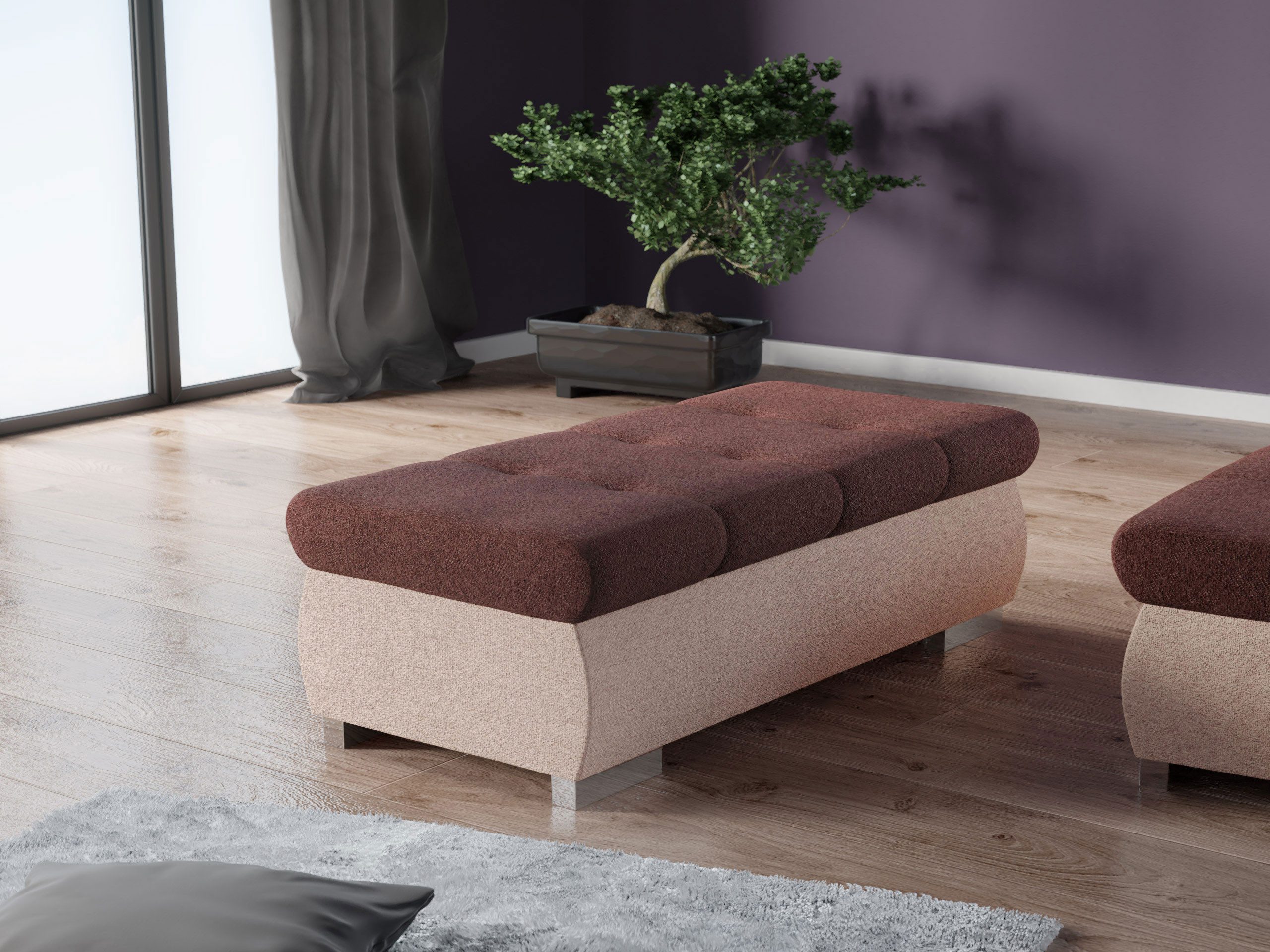 MIRJAN24 Polsterhocker Orkan Groß, Holzkonstruktion, 120x60x39 günstig online kaufen