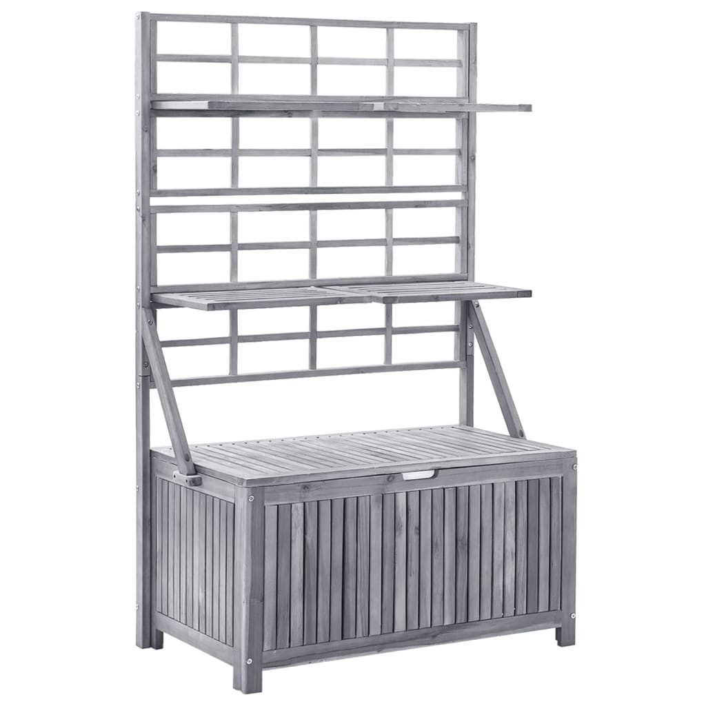 vidaXL Auflagenbox NA Gartentruhe Kissenbox Kissentruhe Auflagenbox mit Spalier Grau 99x5