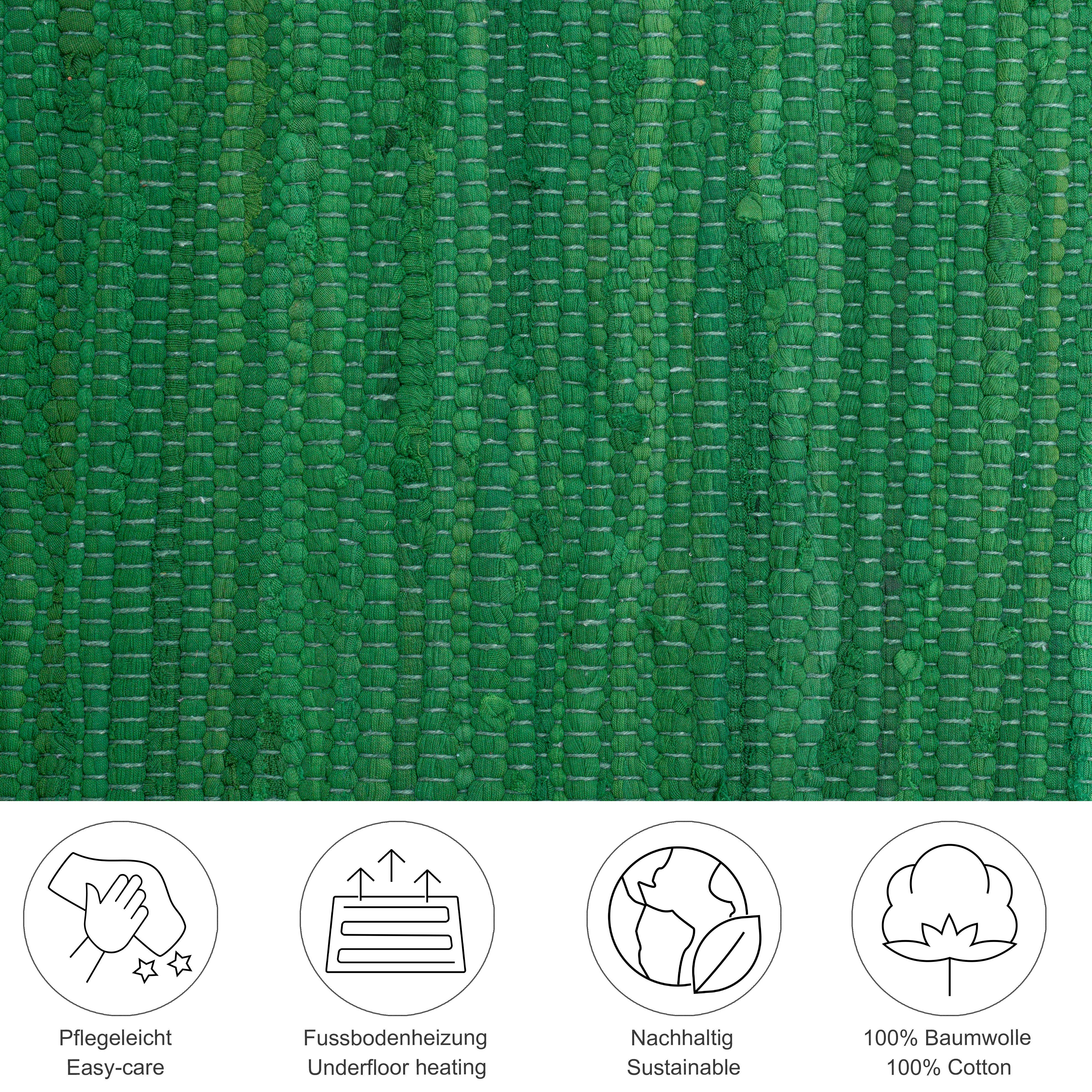 THEKO Teppich »Happy Cotton Fleckerl, handgewebt«, rechteckig, 5 mm Höhe, F günstig online kaufen