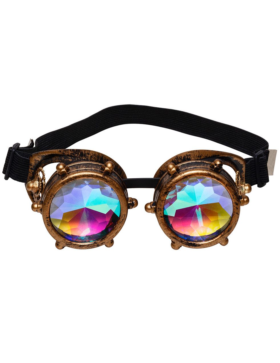 Boland Kostüm Steampunk-Brille mit Prisma-Gläsern Kostüm-Accessoire braun-bunt
