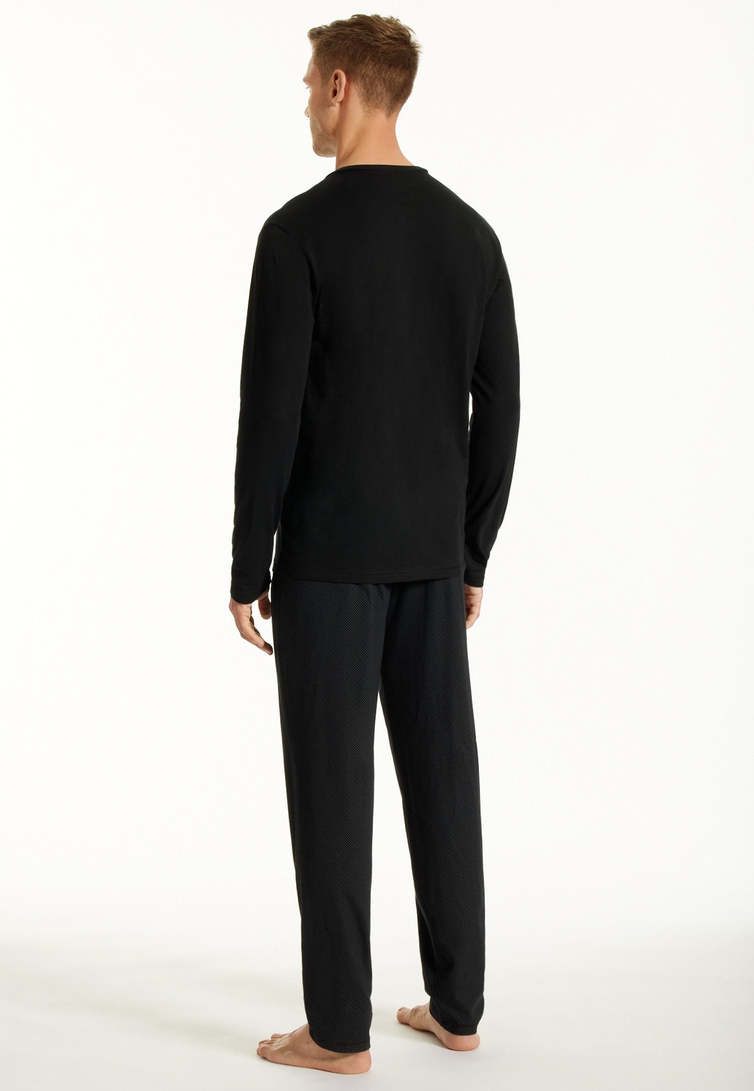 uncover by SCHIESSER Schlafanzug Uncover Nightwear (2 tlg) Single Jersey-Qualität, Langarm, V-Ausschnitt, weich