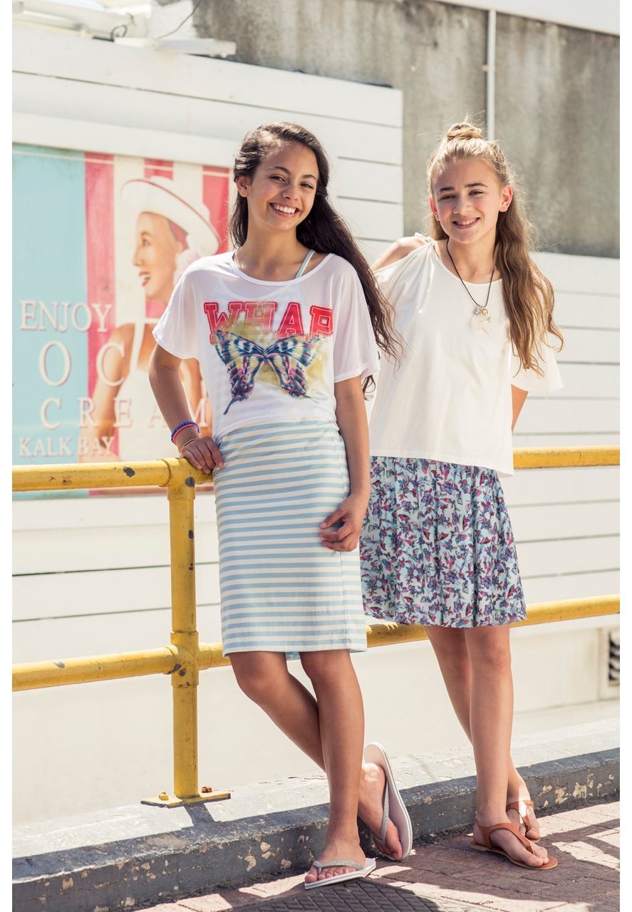 Million X Kids A-Linien-Kleid Million X girls Set Kleid T-Shirt sky blue  (2-tlg) | Sommerkleider