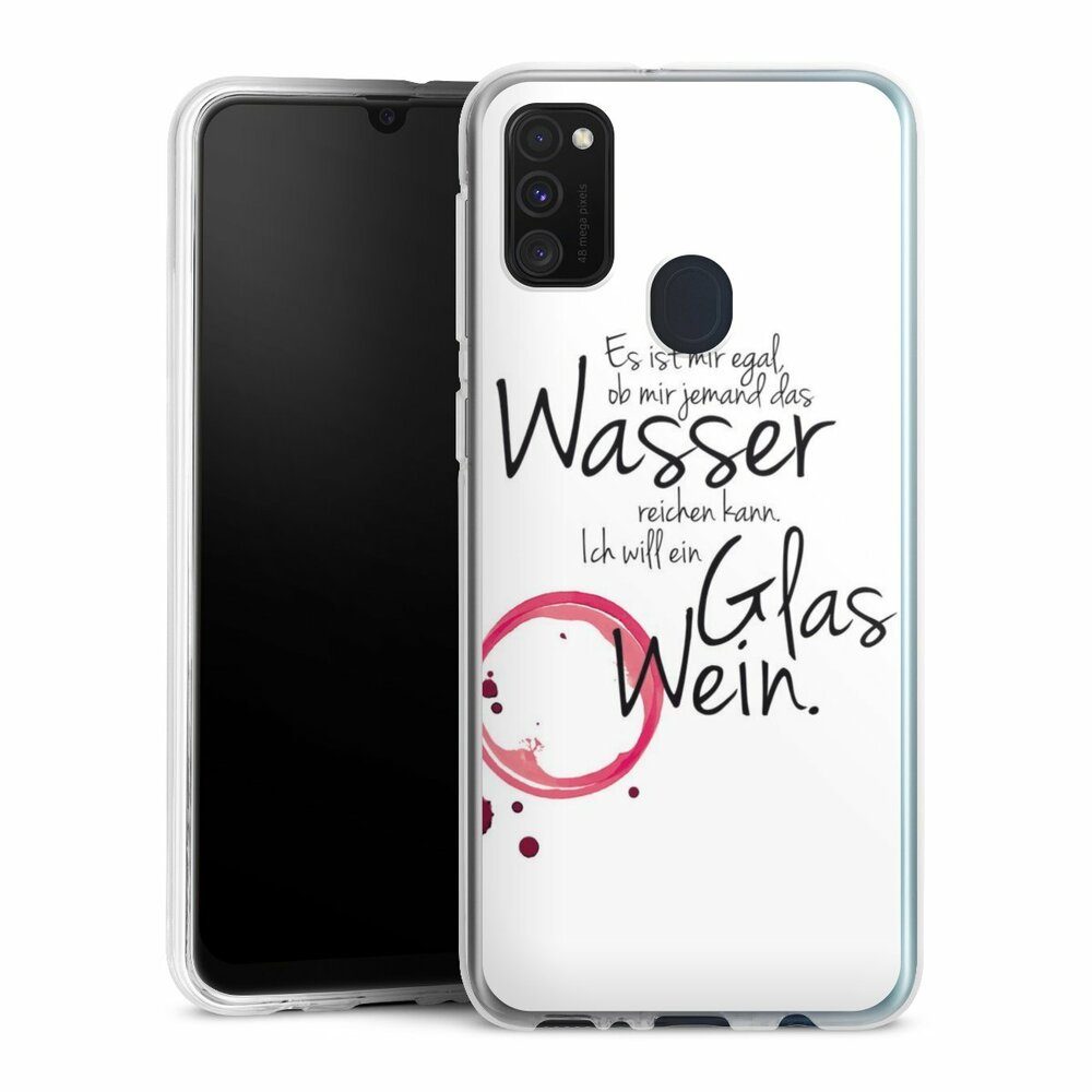 DeinDesign Handyhülle Es ist Mir Egal, Silikon Hülle, Bumper Case, Handy Schutzhülle, Smartphone Cover Wein Sprüche Statement