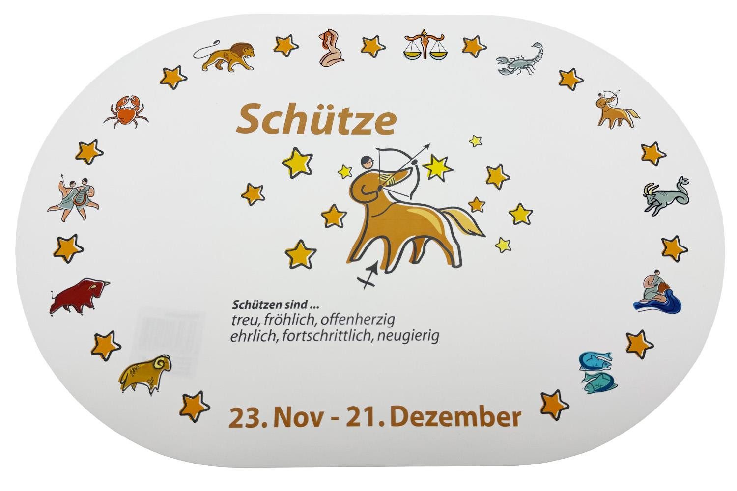 varivendo Tischdecke Platzmatte, Sternzeichen Schütze (Stück 1-tlg, Platzmatte), Tischset Unterlage Dekoration Essmatte Sternzeichenmotiv