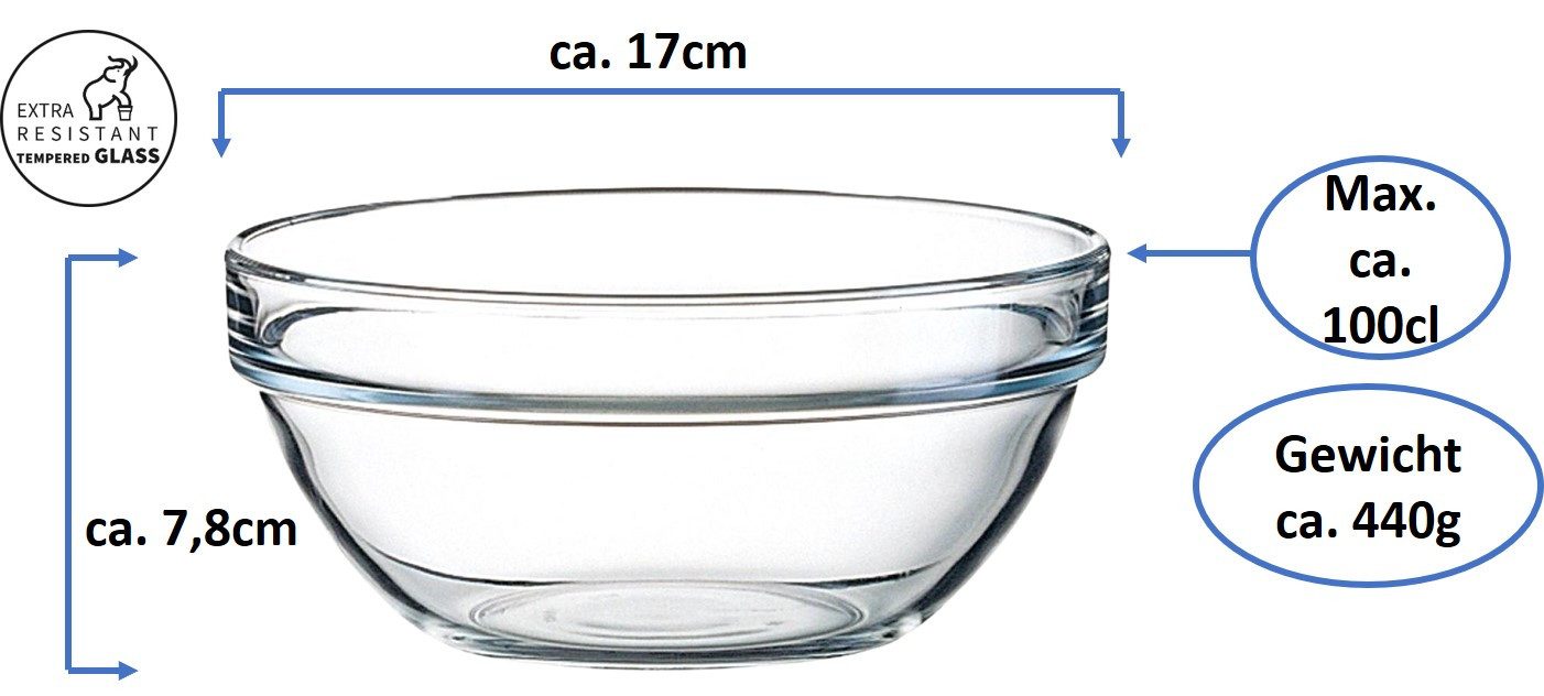Arcoroc Salatschüssel, (6-tlg)