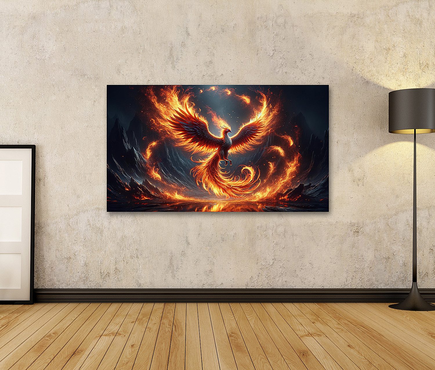 islandburner Leinwandbild Majestätischer Phönix in Flammen Bilder günstig online kaufen