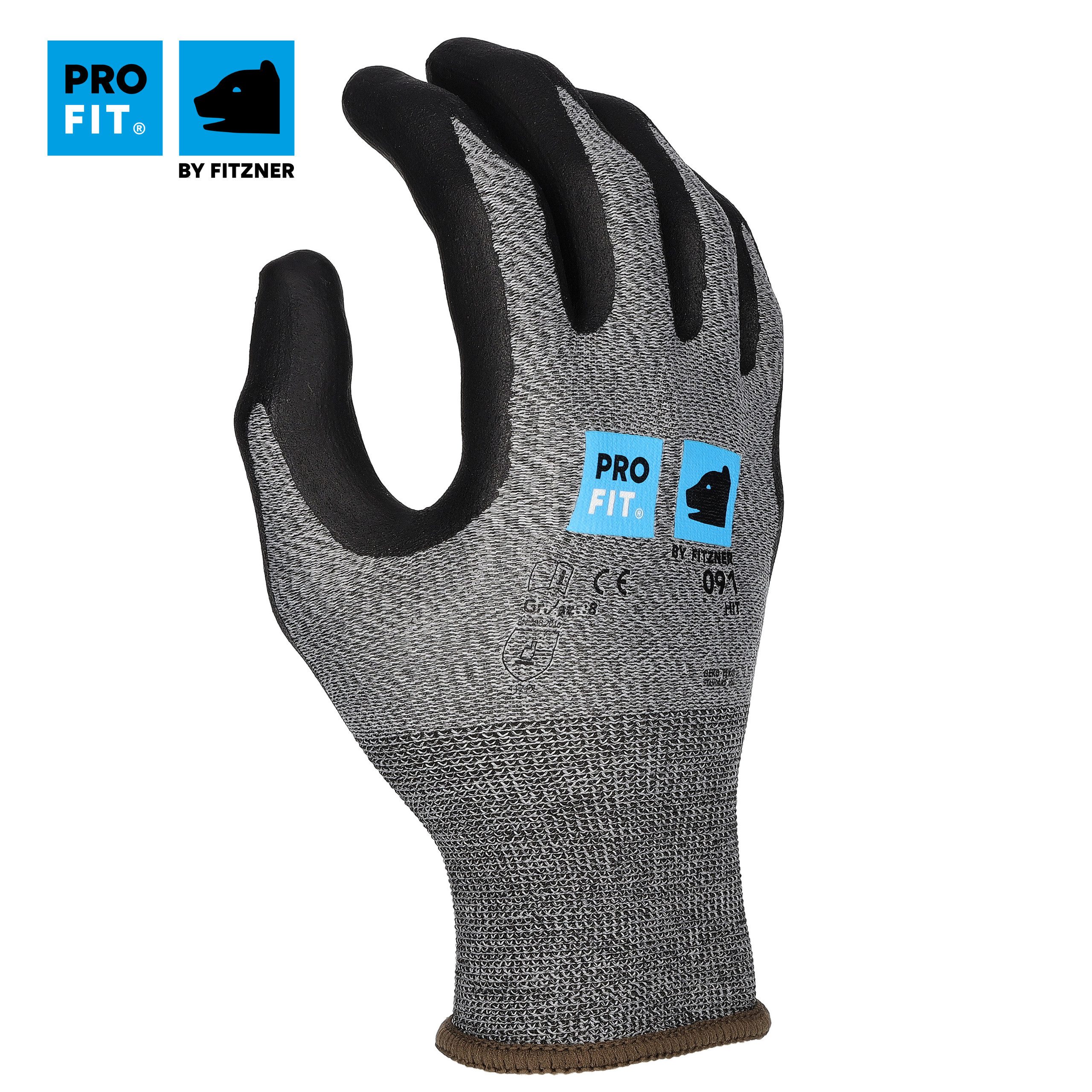 PRO FIT Nitril-Handschuhe Hit, Arbeitshandschuhe aus Nitrilschaum, Feinstrick (12, Paar) angenehmer Tragekomfort, atmungsaktiv, nahtlos, Touchscreen fähig