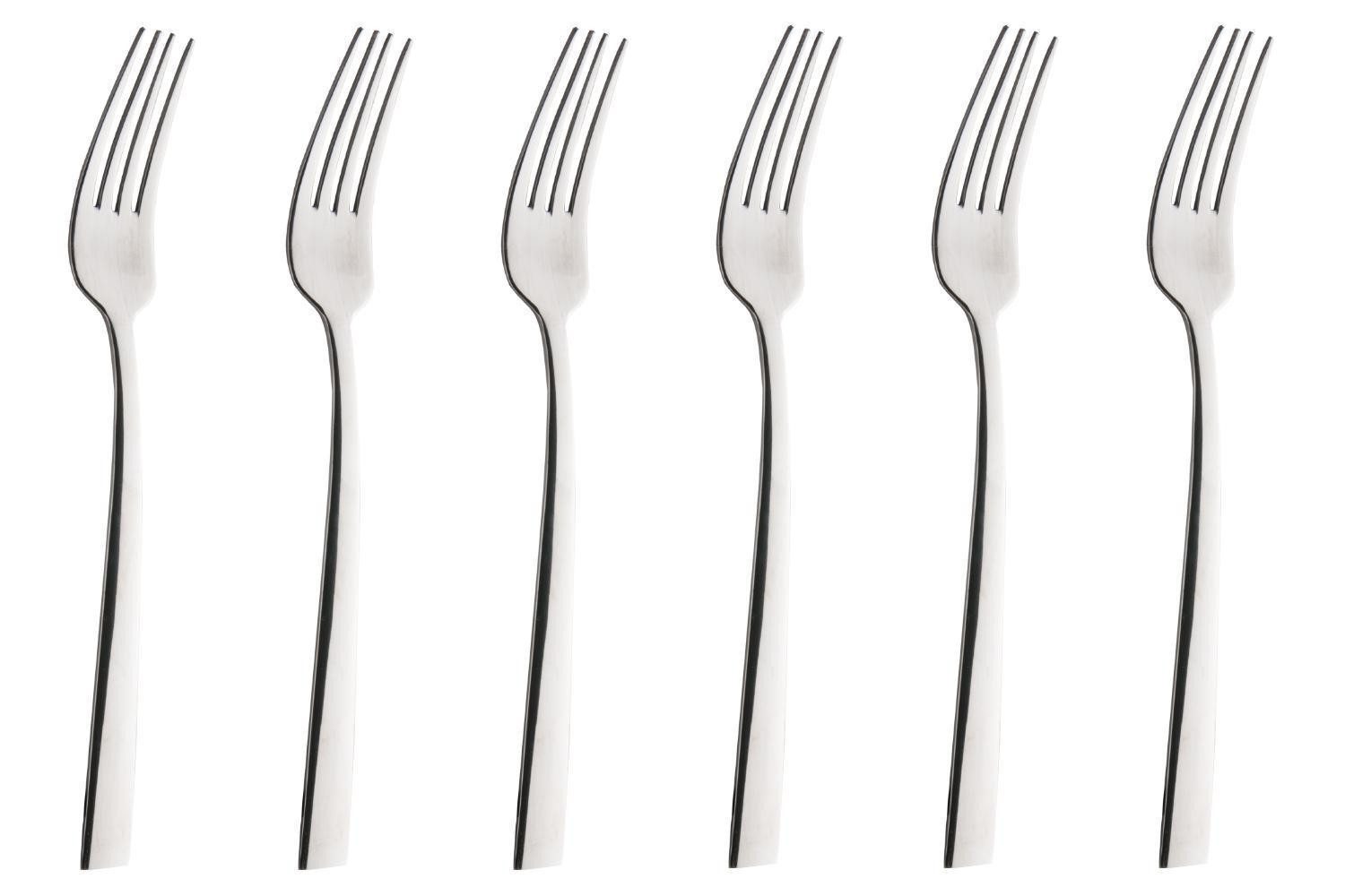 Justinus Tafelgabel FUSION, Länge 20,5 cm, Edelstahl 18/10, 6er Set (6 Stück), Poliert, Rostfrei