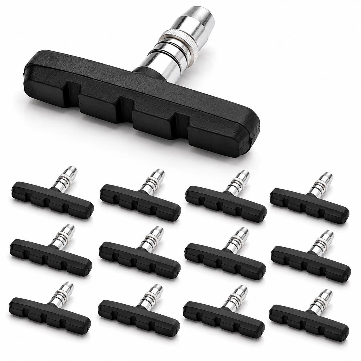 V-Brake 12 Stück Fahrrad Bremsen Set für Shimano, 6 Paar Bremsschuhe schwarz