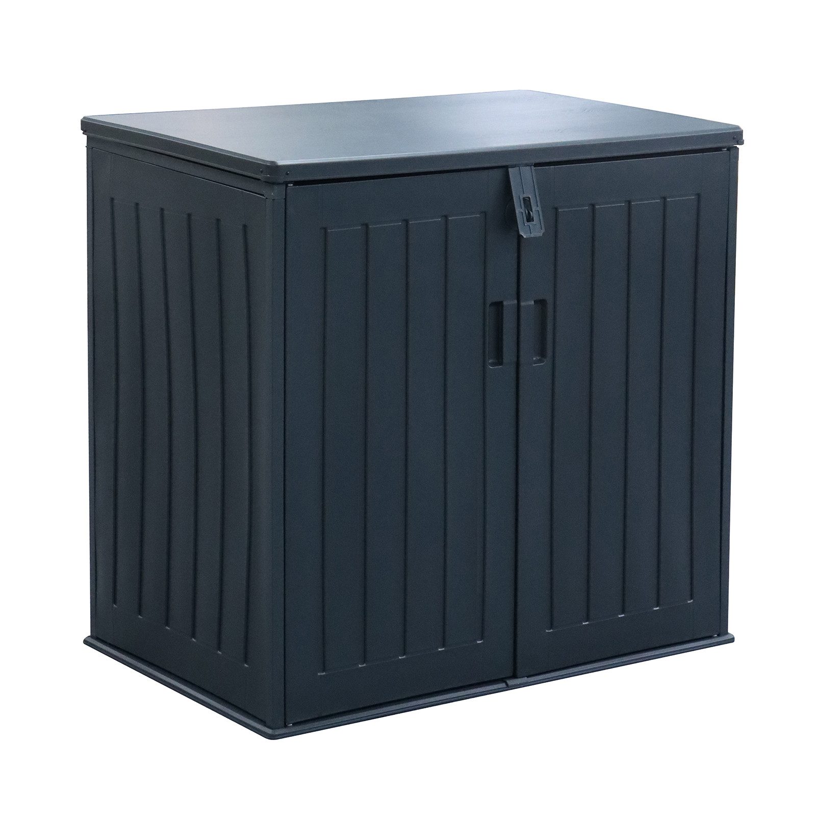 Koll Living Mülltonnenbox Soraya, 775 Liter, Schwarz, für 2x 120 Liter Mülltonnen (für 2x 120 Liter Mülltonne), mit Gasdruckfedern, abschließbar, pflegeleicht, wartungsfrei