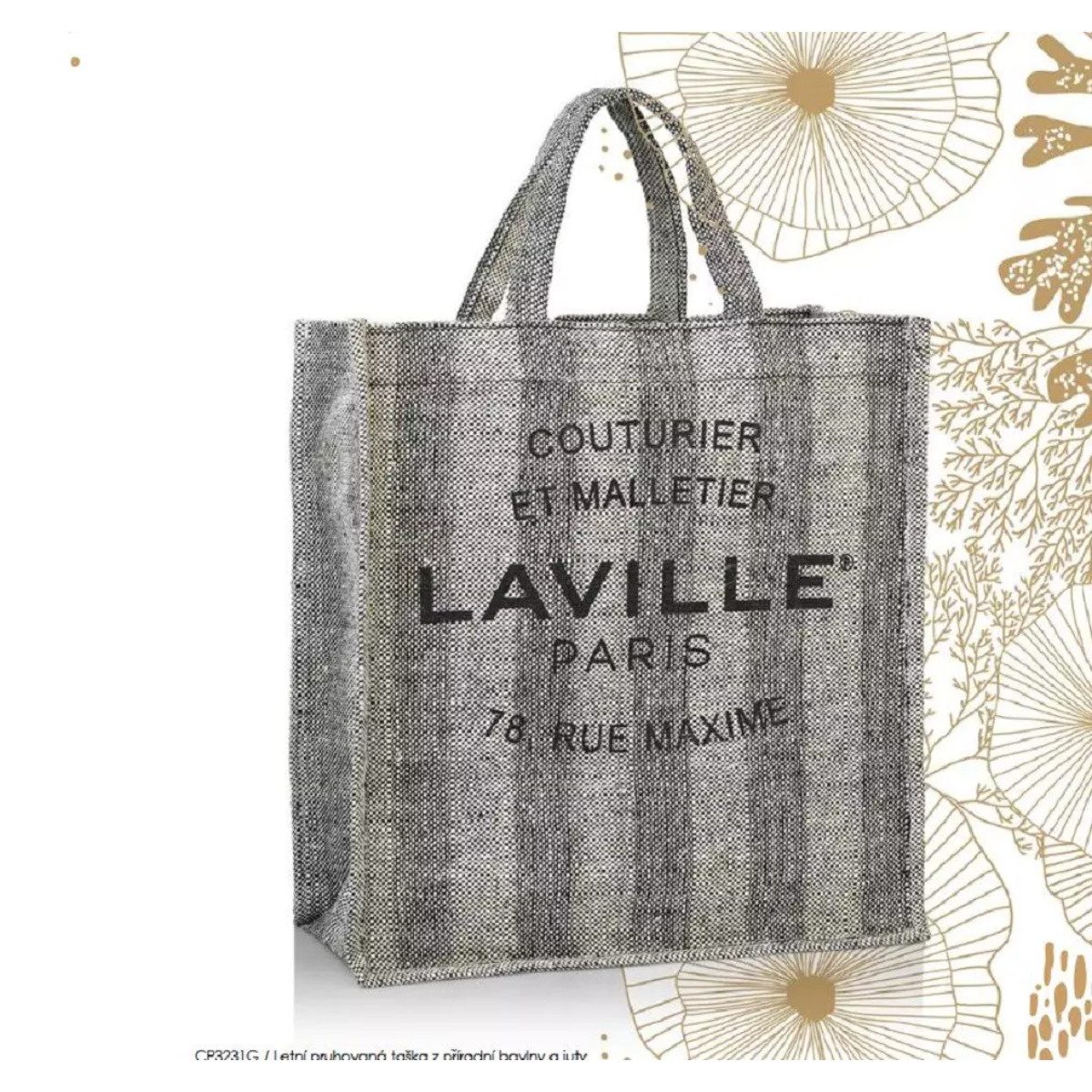 Laville Paris Strandtasche aus Jutefaser Baumwolle mit Magnetverschluss 40 × 40 × 12 cm (1-tlg) – Bild 2 von 4