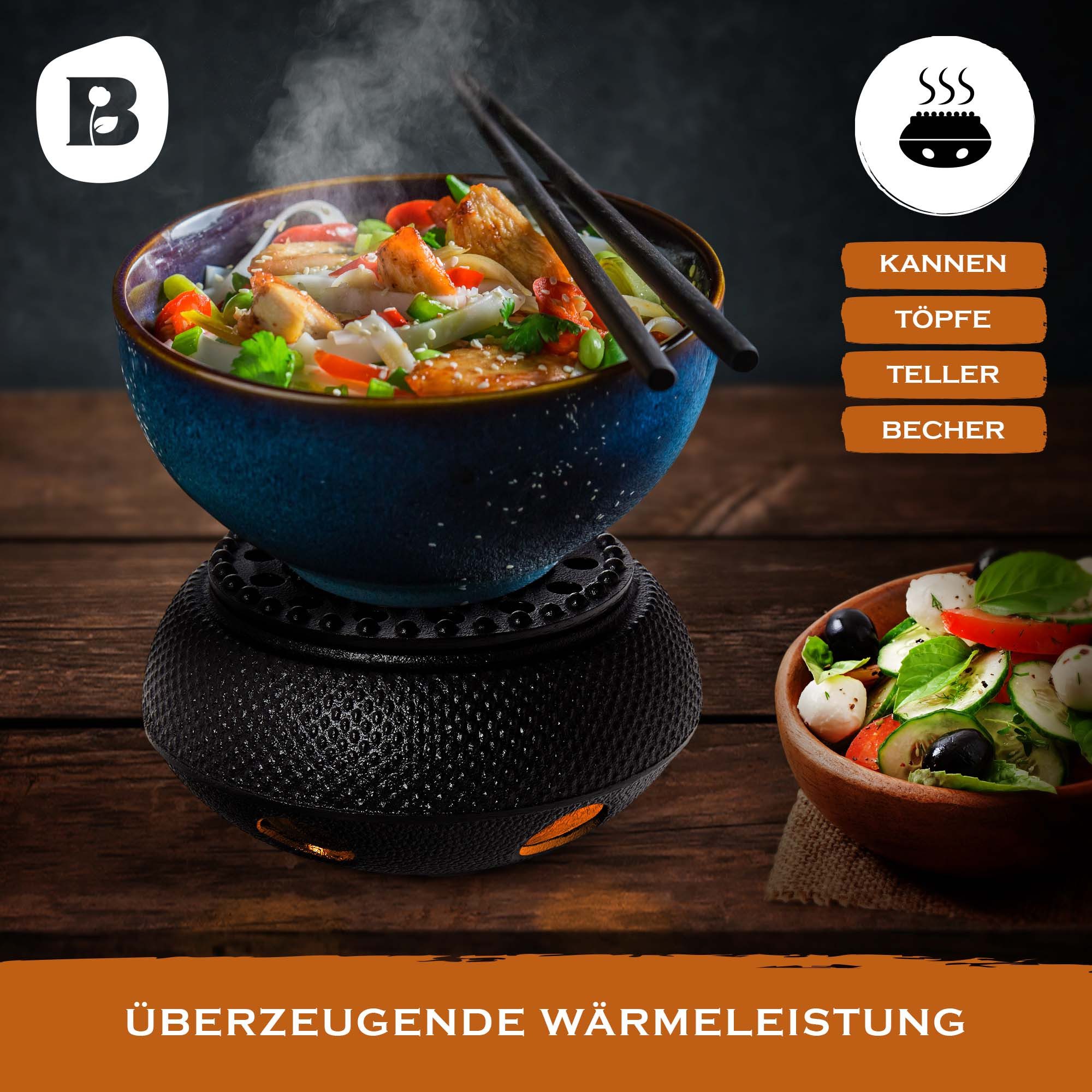 Bonvivre Teeservice Gusseisen Teewärmer Stövchen emailliert