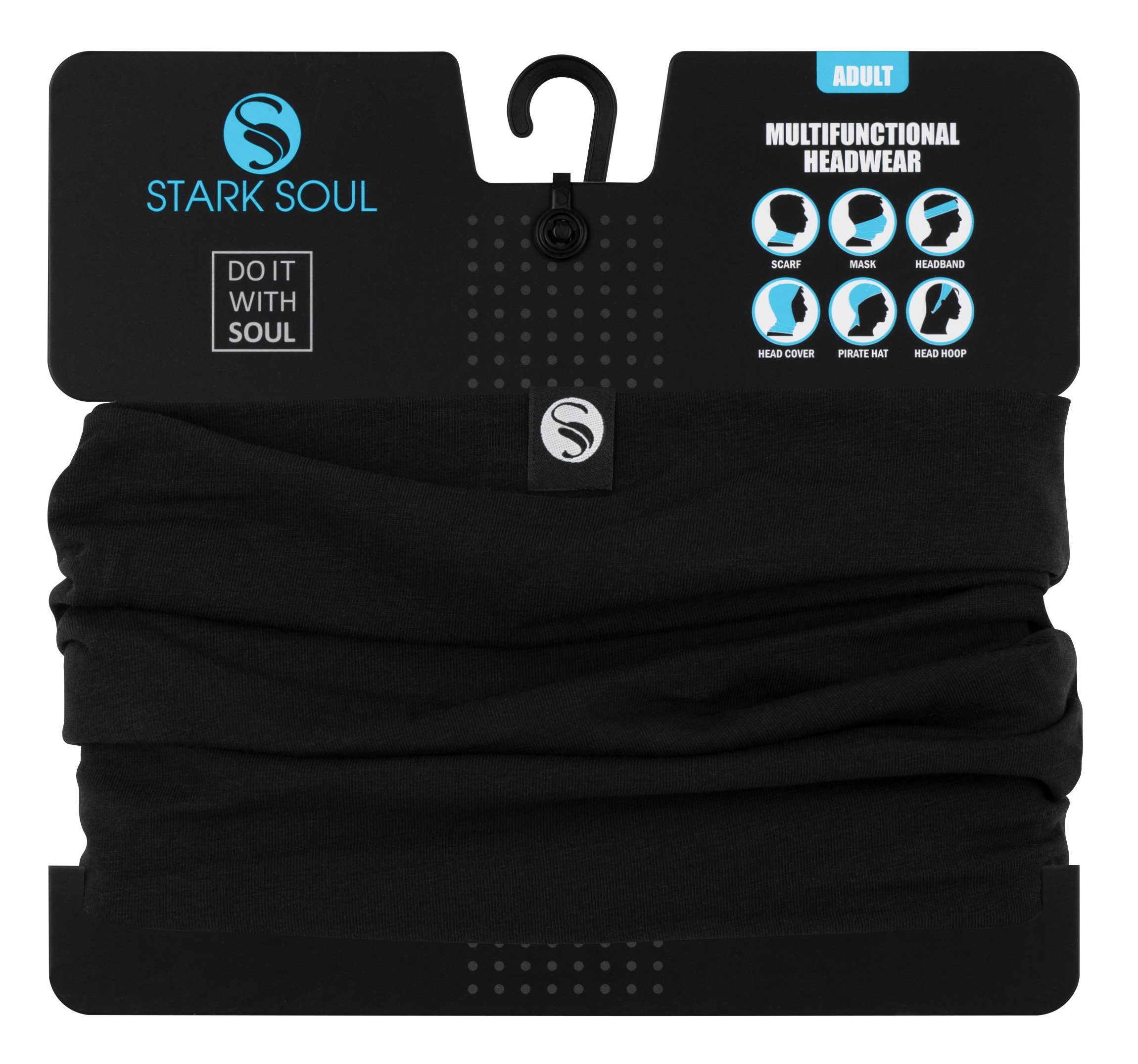 Stark Soul® Multifunktionstuch Unisex, aus Jersey-Material angenehmen Schwarz