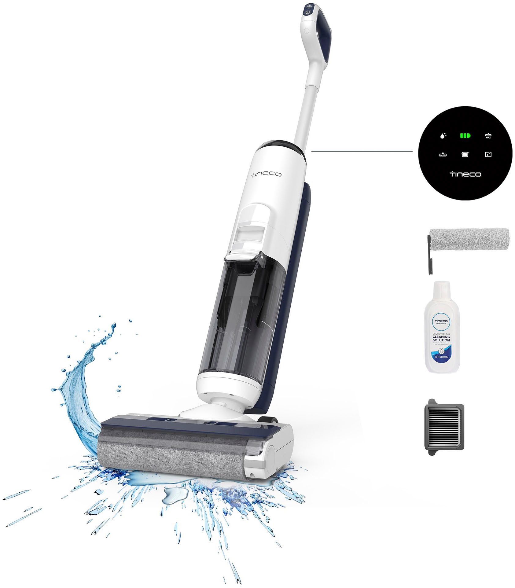 Tineco Nass-Trocken-Sauger iFLOOR 5, automatische Selbstreinigung, Kantenreinigung, 190 W, beutellos, 35 Min Akku, Tierhaarfilter, Очиститель твердых полов, Doppeltank