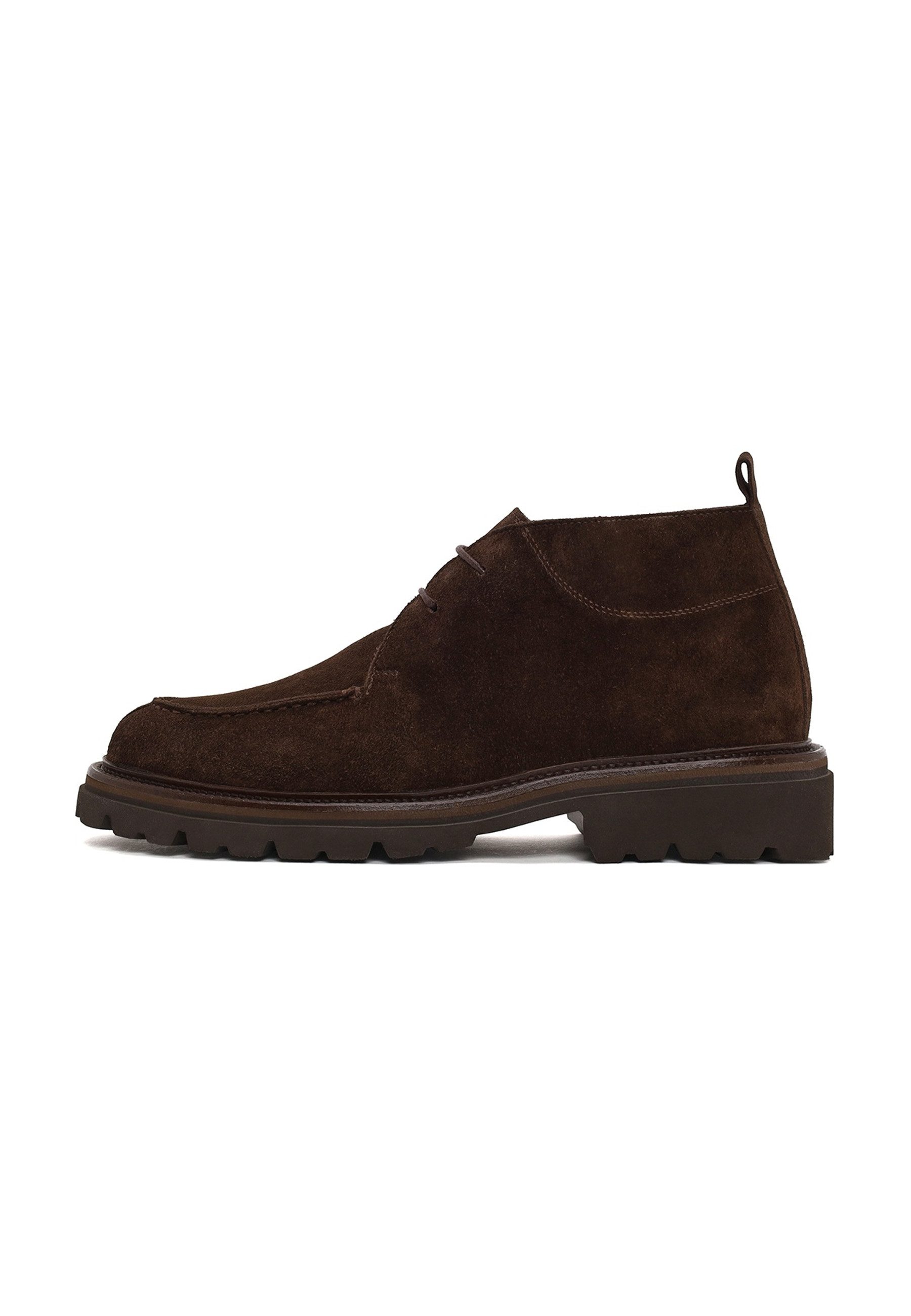 Derimod Wildleder-Schnürstiefeletten Ankleboots Echtes Wildleder, Lederfutter, EVA Sohle, Schnürverschluss