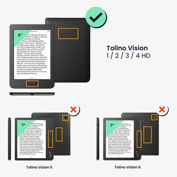 kwmobile E-Reader-Hülle Flip Schutzhülle für Tolino Vision 1 / 2 / 3 / 4 HD, Handschlaufe - Cover Wildleder-Optik