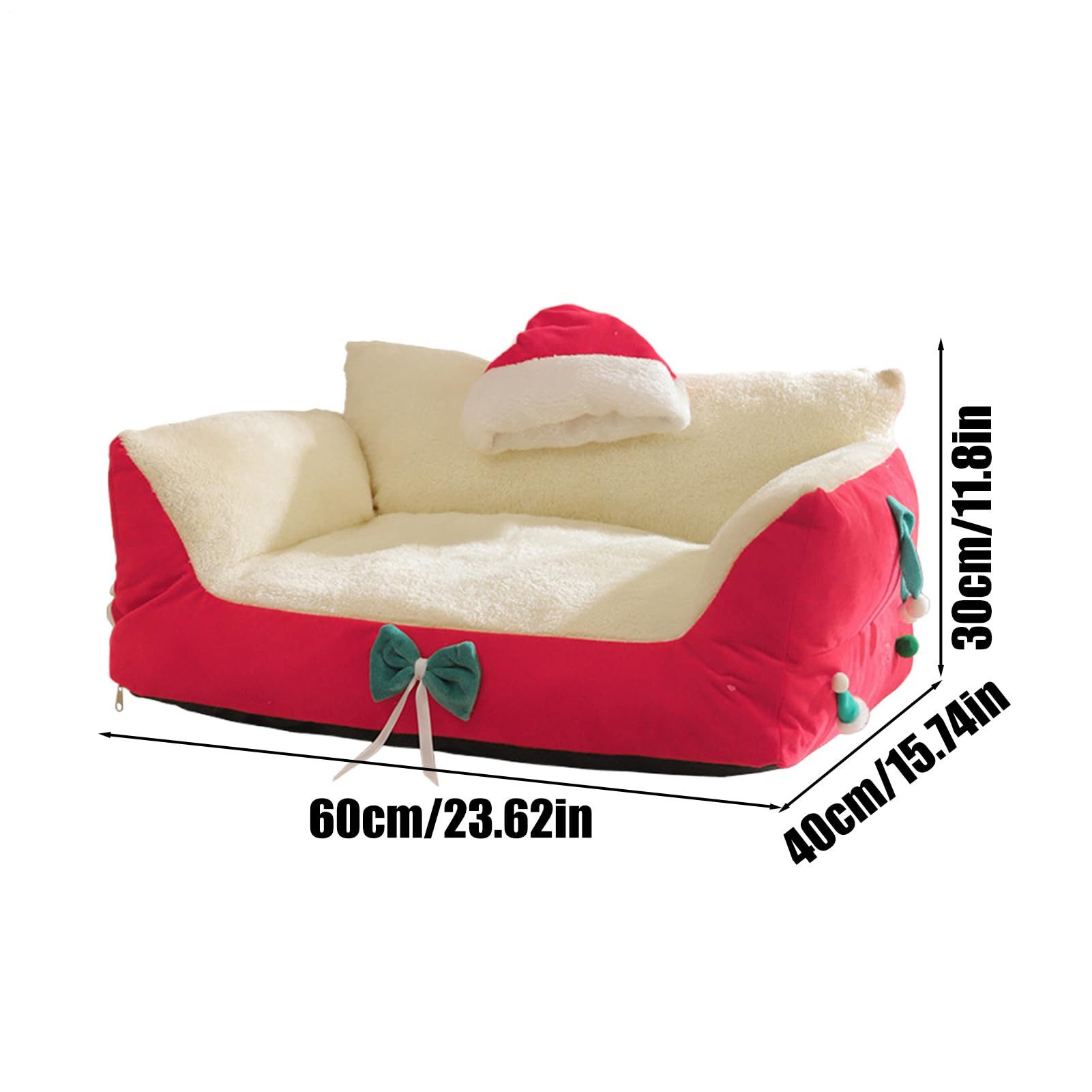 Ledander Tierbett Katzensofa, Weihnachtsstuhl mit Weihnachtsmannmütze, Katz günstig online kaufen