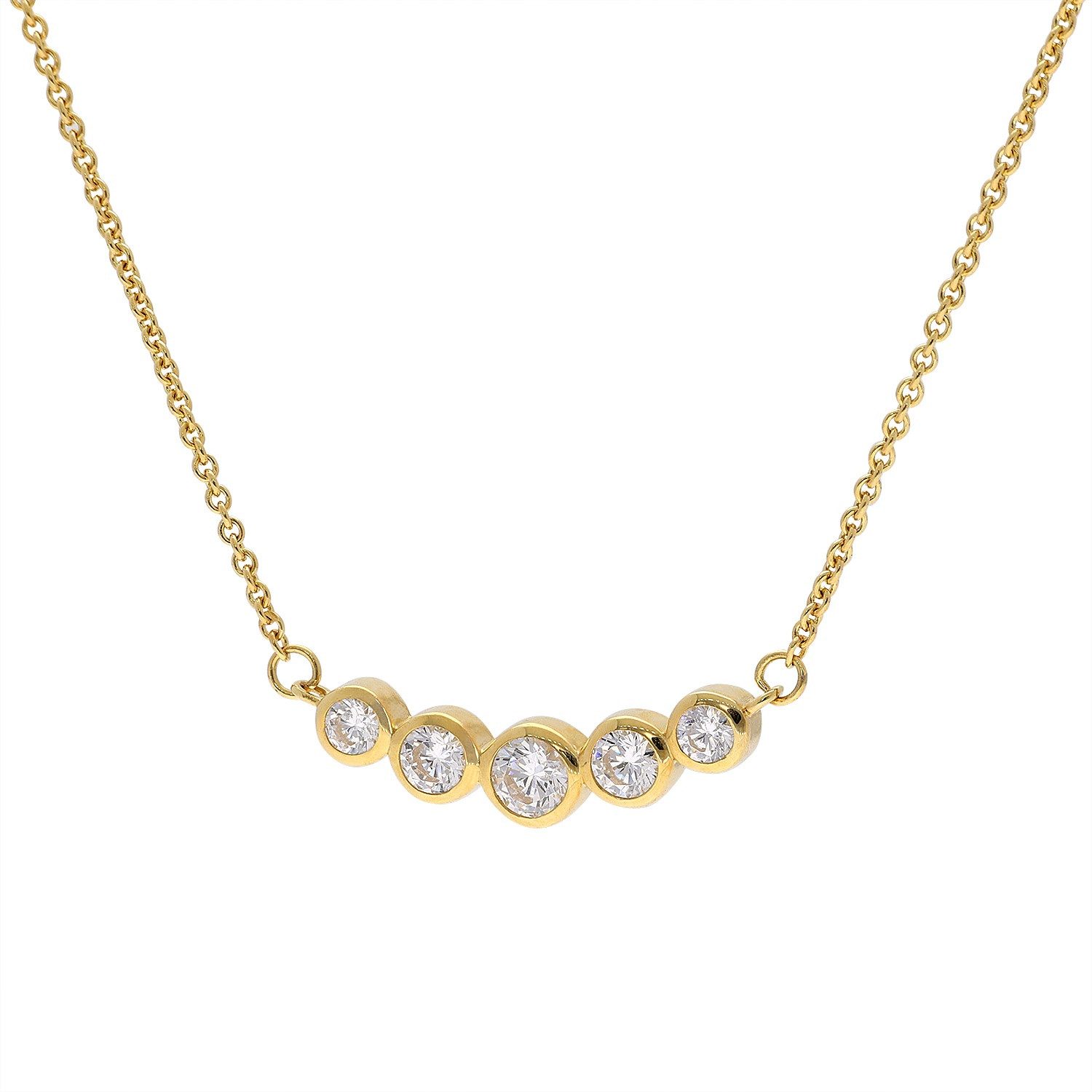 Glizz Collier Damen-Gold 333/8K Zirkonia- günstig online kaufen