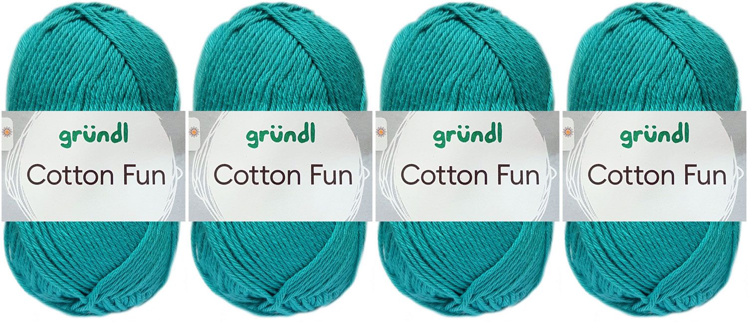 Gründl 4x50 Gramm Gründl Cotton Fun Wollset (von einer Farbe) Häkelwolle
