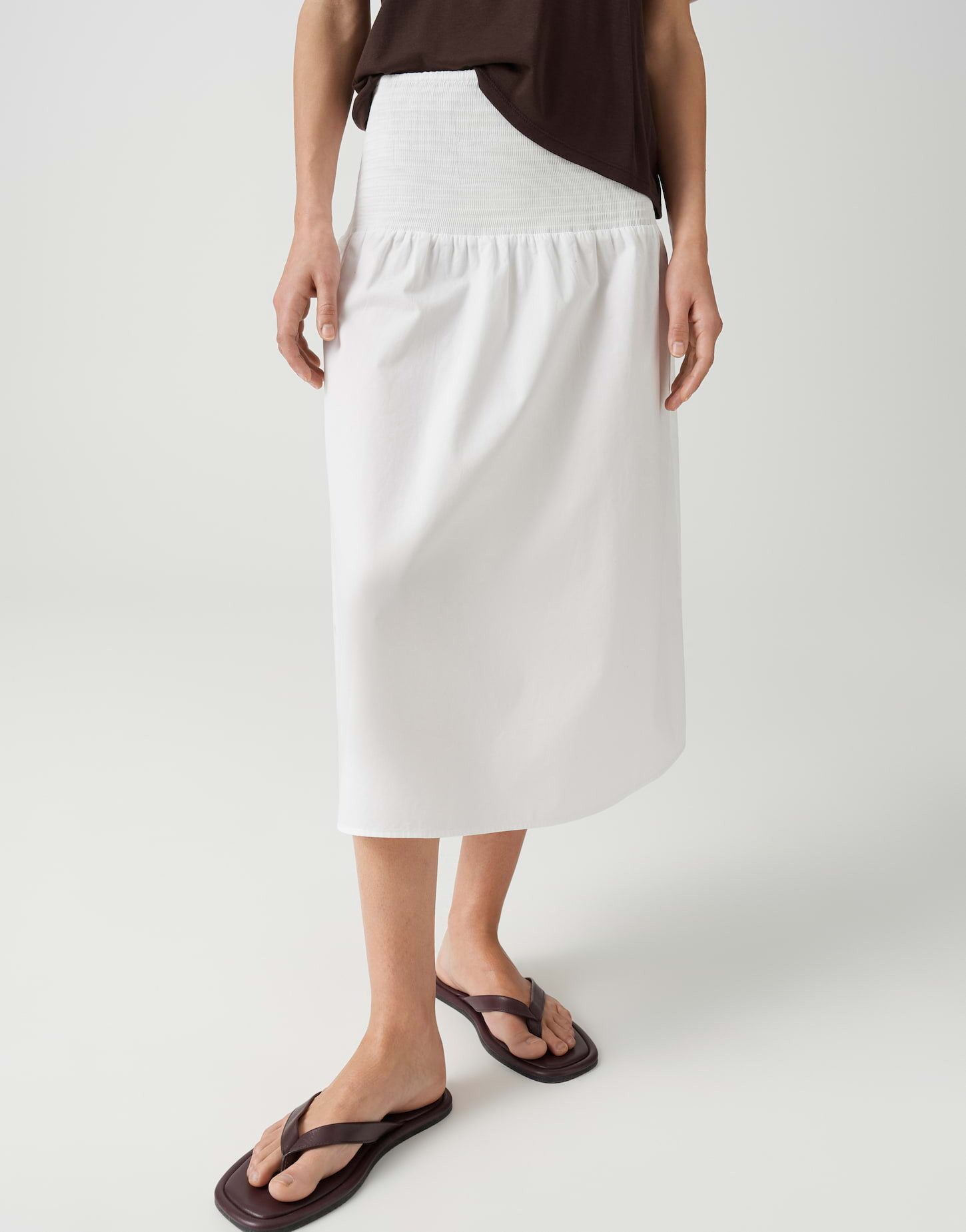 OPUS Midirock aus Popeline mit A-Linie Leichte Transparenz für sommerliche Looks