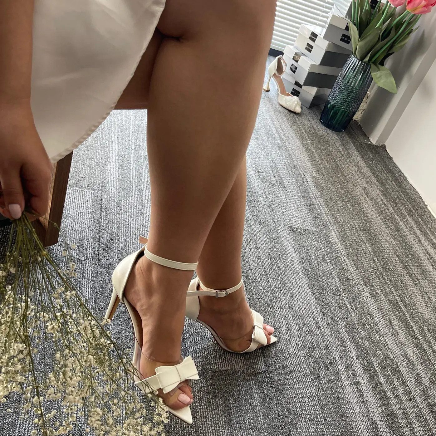 Ruxene Pumps/Hochzeit,Date,Brautschuhe,Einladung,Party/Weiß Pumps (Glänzen günstig online kaufen