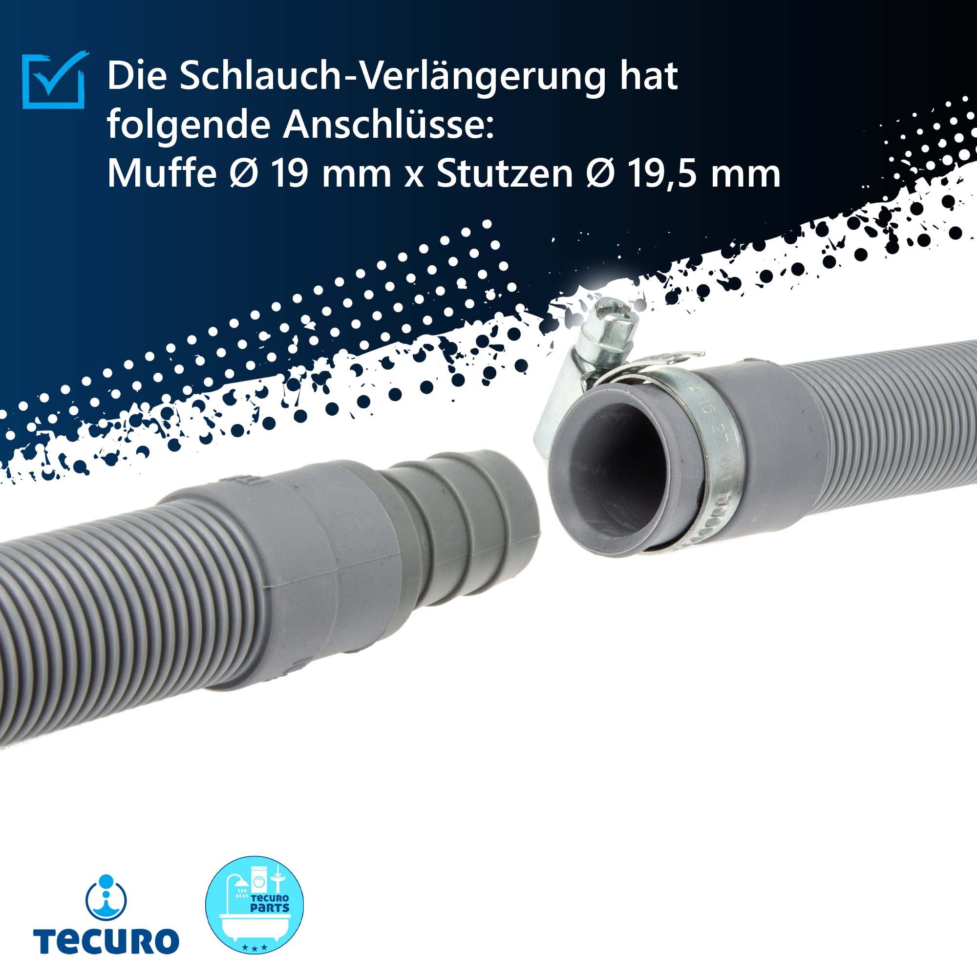 tecuro Schlauch Ablaufschlauch-Verlängerung f. Wasch,-Spülmaschinenschlauch