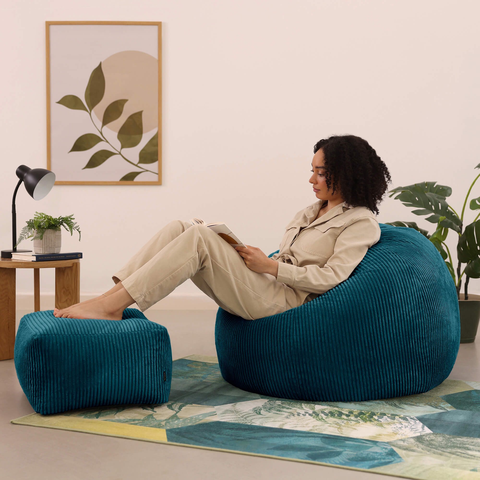 icon Sitzsack Erwachsene aus Cord „Kingston“ mit Hocker (Spar-Set, 1 x Sitz günstig online kaufen