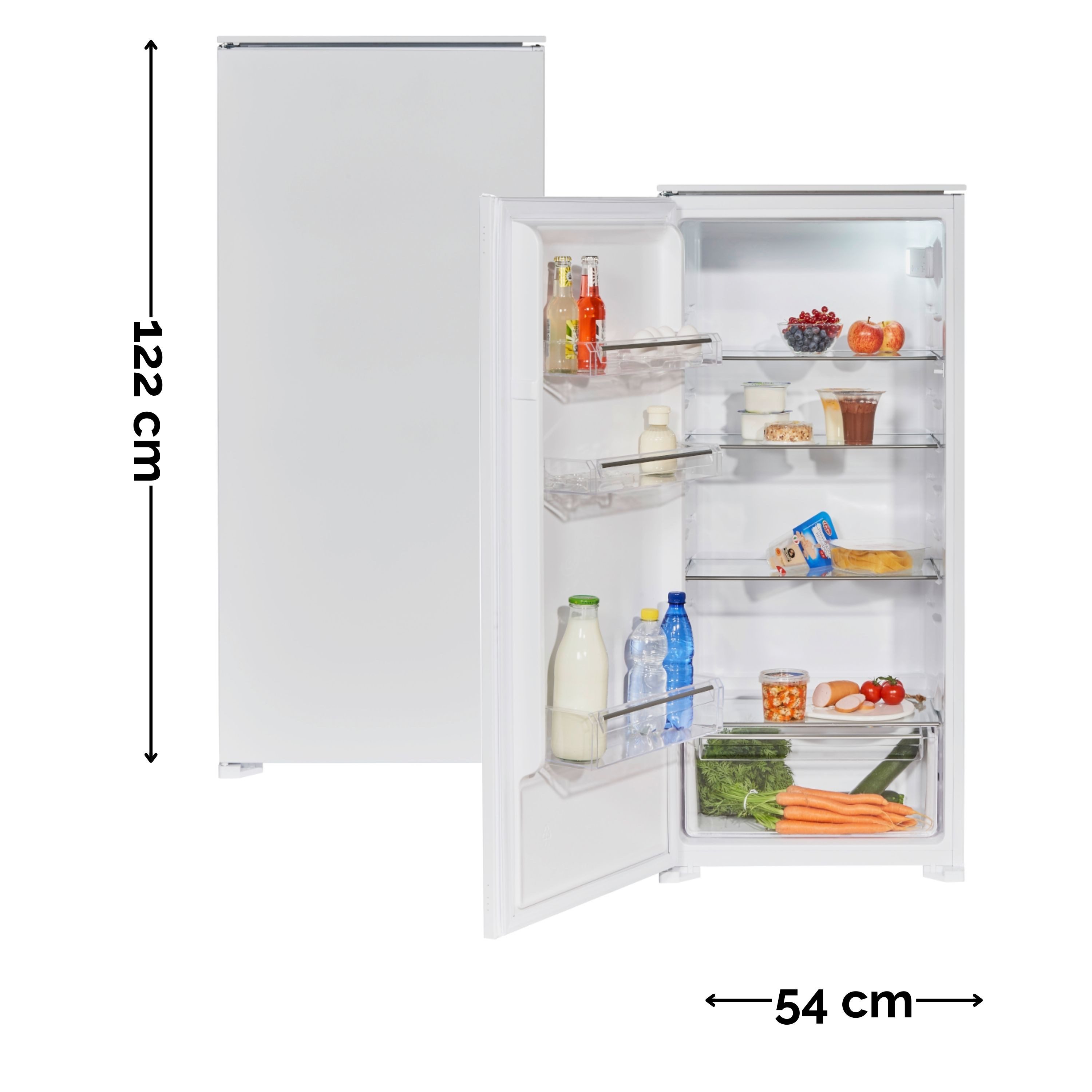 Wolkenstein Einbaukühlschrank WKS225.0EEB, 122 cm hoch, 54 cm breit, wechselbarer Türanschlag, automatisches Abtauverfahren