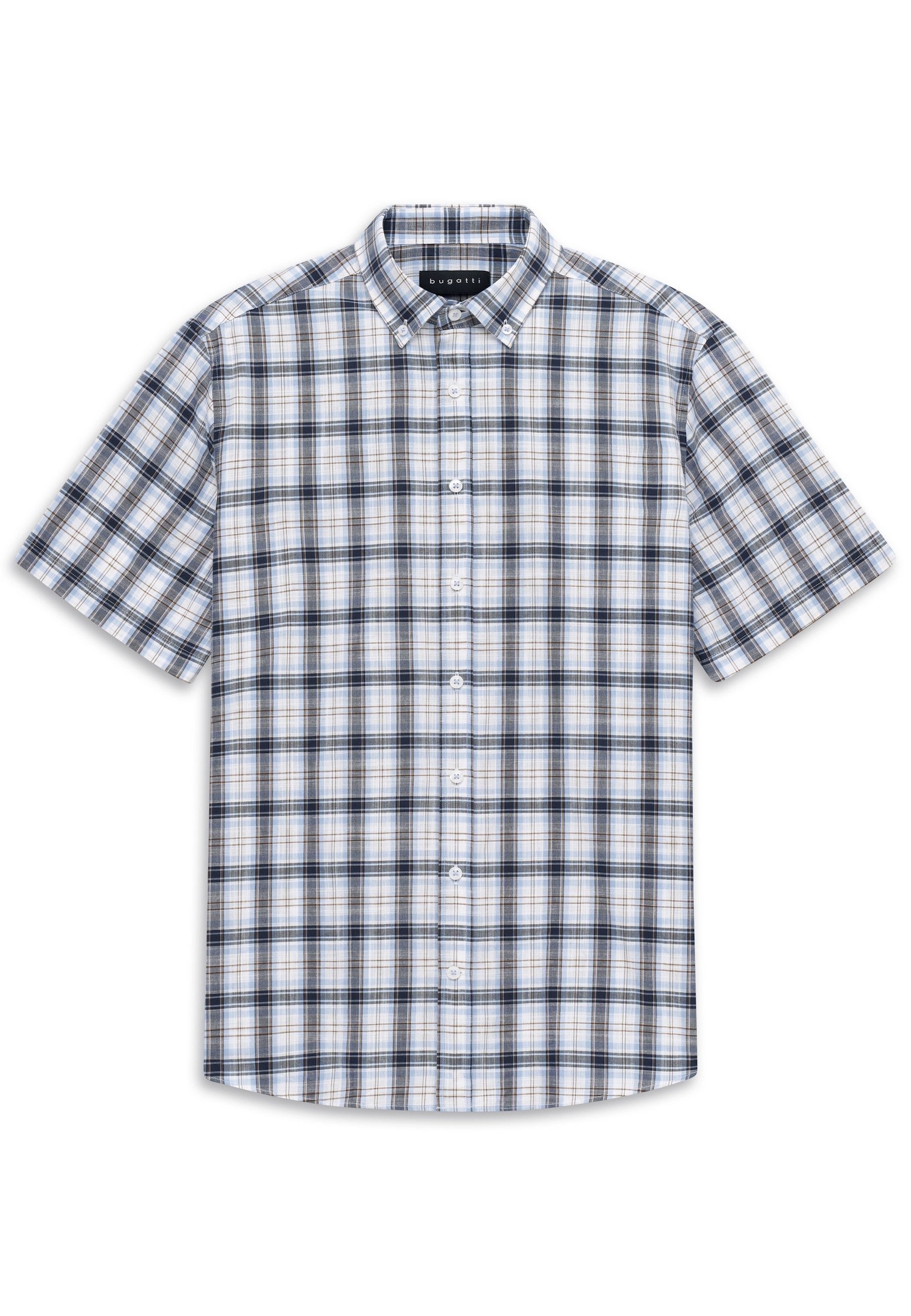 bugatti Kurzarmhemd Modern Fit mit einem Karo-Muster