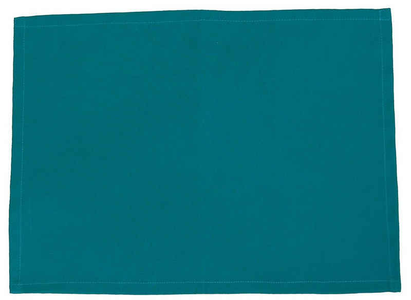 Platzset, »Farbenspiel«, beties, Tischset ca. 35x45 cm in interessanter Größen- und Farbauswahl 100% Baumwolle für eine fröhlich Stimmung Uni Farbe (Petrol)