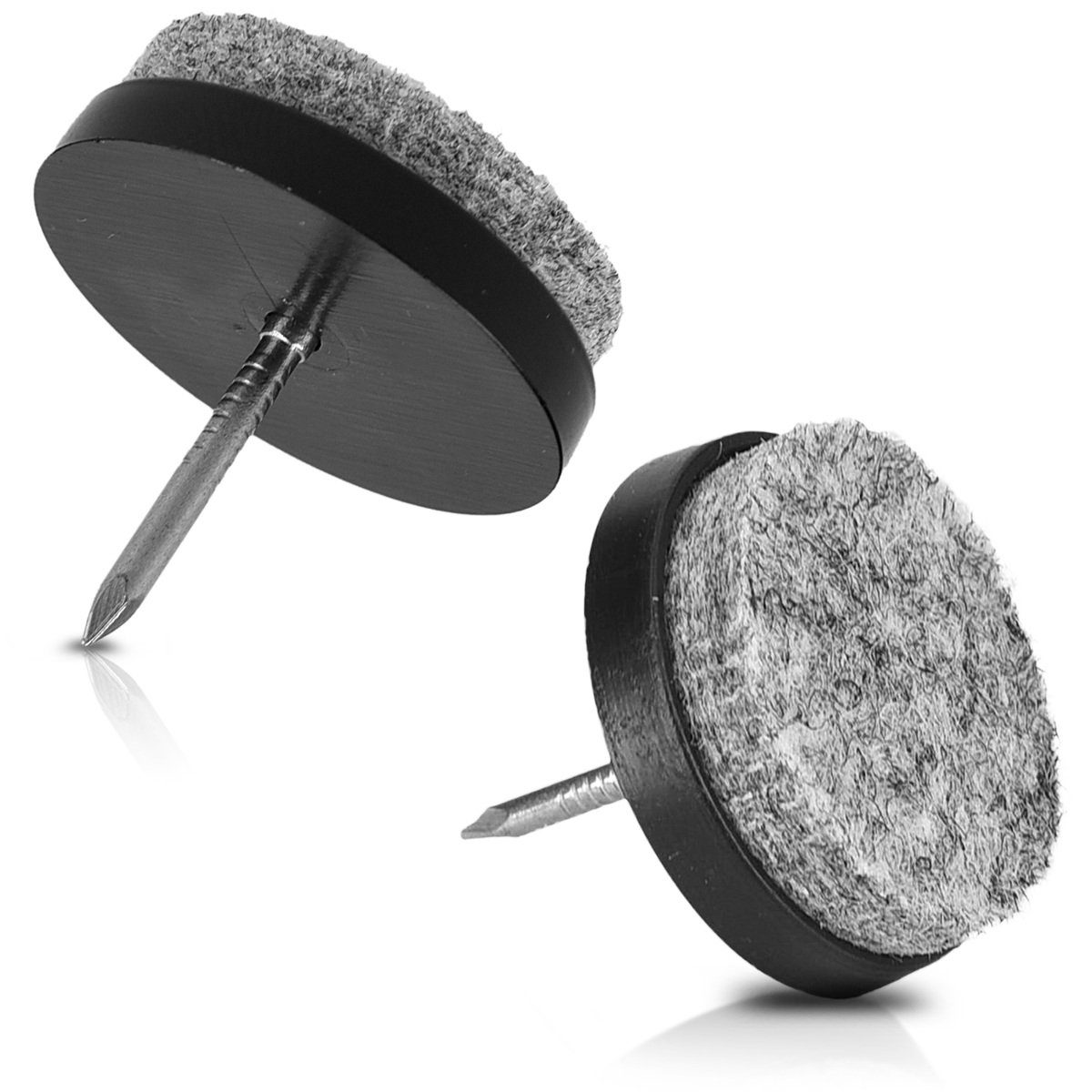 Möbelfuß 20x Filzgleiter mit Nagel - 28mm rund - Bodenschutz für Möbel