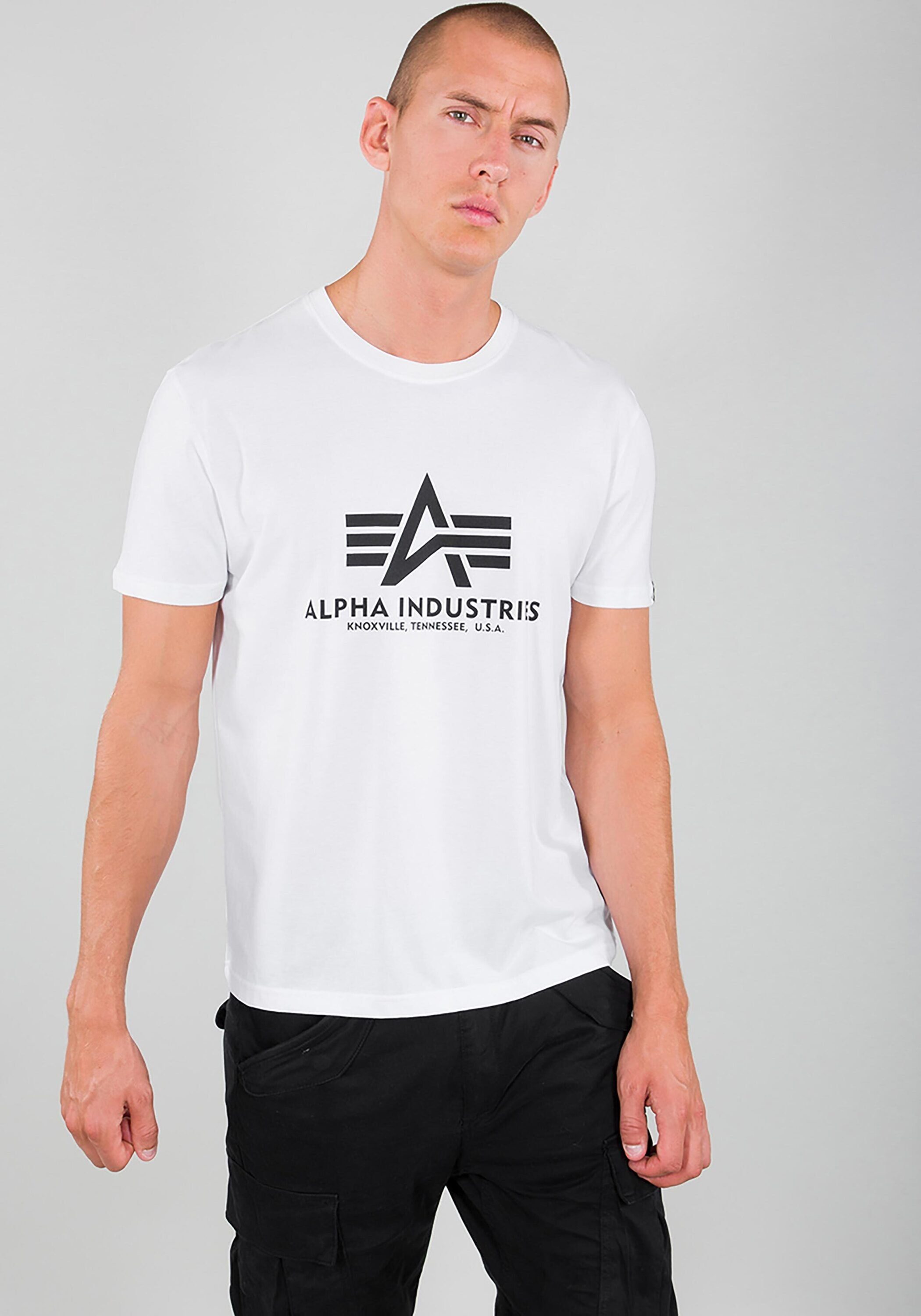 Basic Alpha Alpha Industries - Men T-Shirts T-Shirt white T-Shirt Industries
