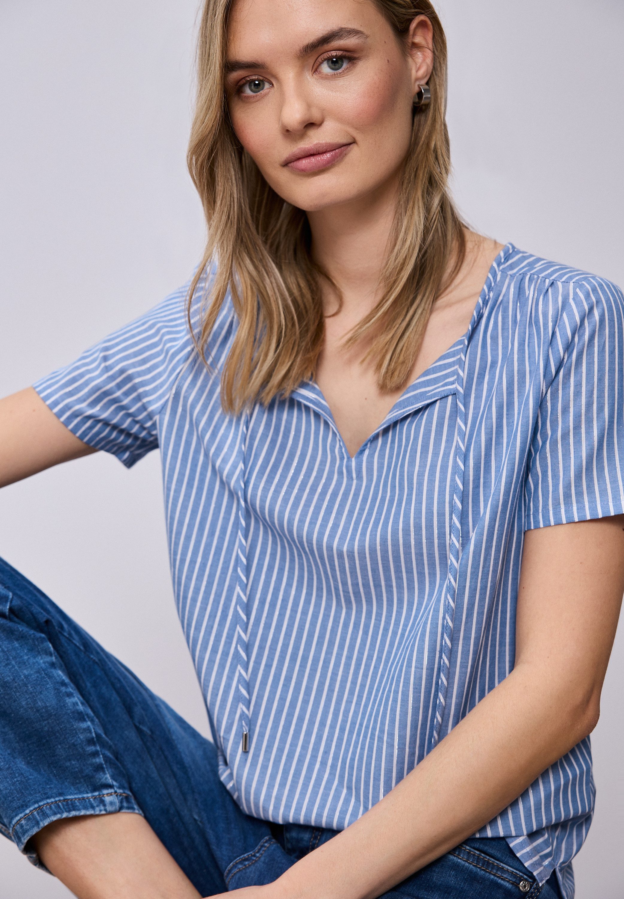 STREET ONE Shirtbluse mit Streifen Muster