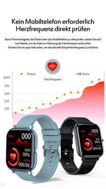 Bothergu Smartwatch, Touch Screen Wasserdicht Schwarz für Damen Herren