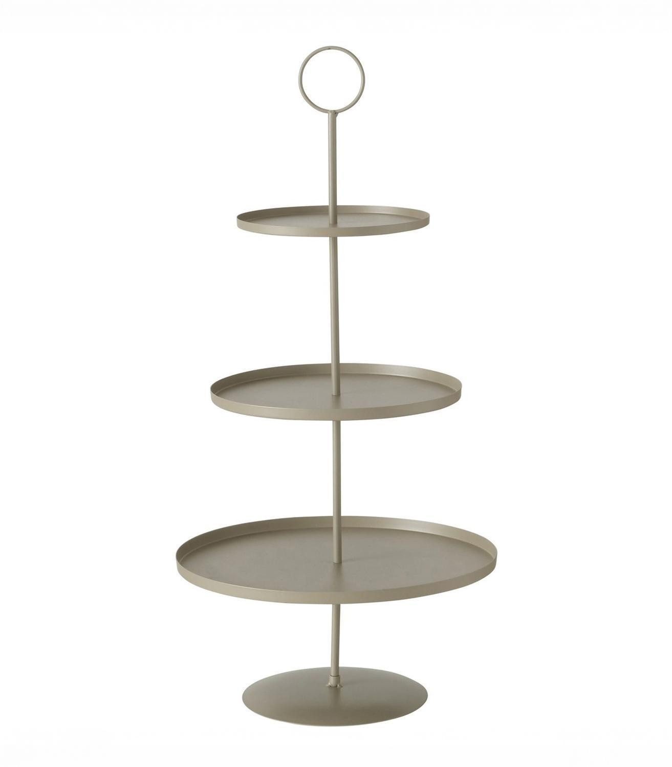 BOLTZE GRUPPE GmbH Etagere SAMONA, H 60 cm, Beige, lackiert, Eisen, (1-tlg), mit 3 Etagen und Tragegriff