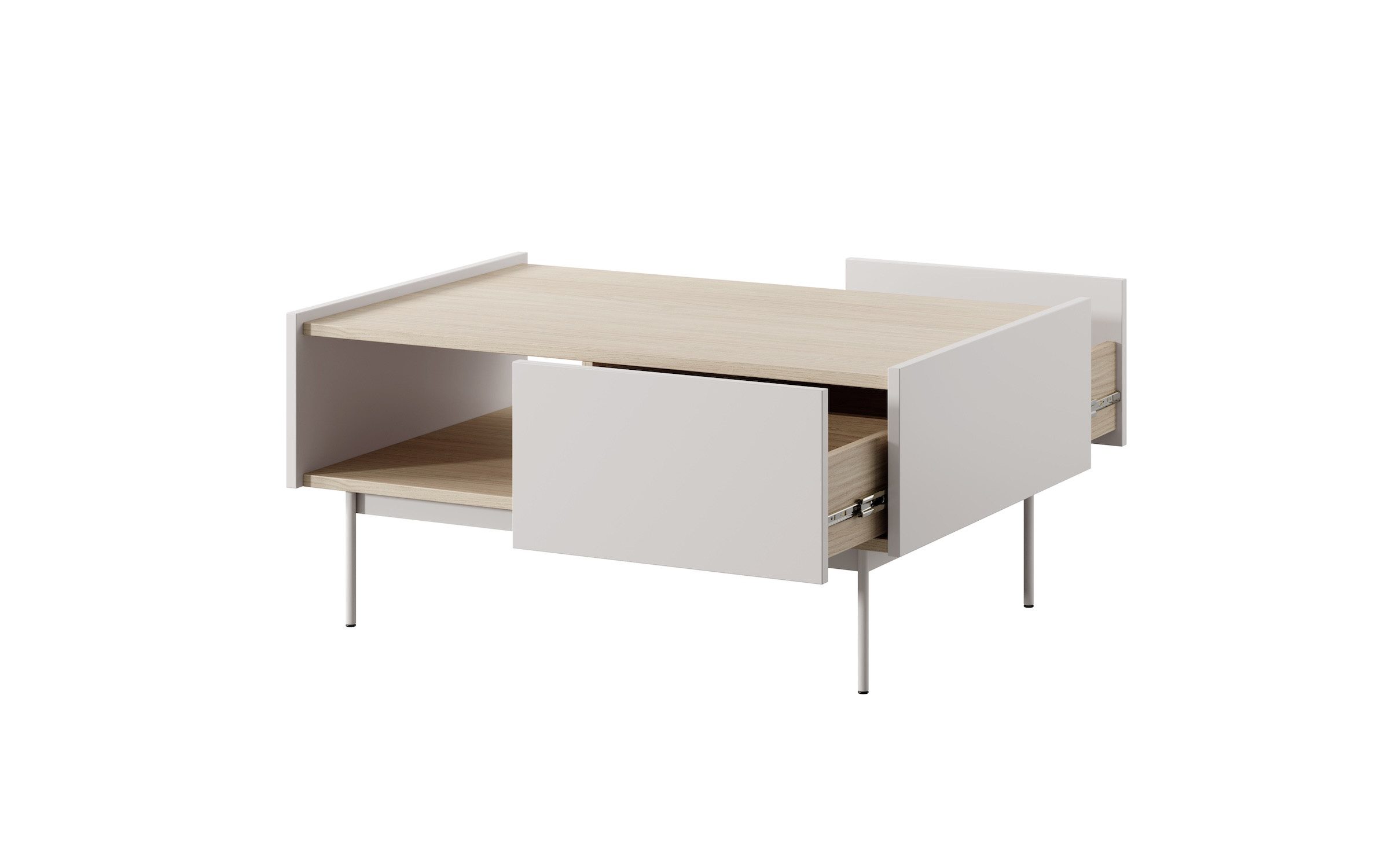 Feldmann-Wohnen Couchtisch Color (Color, 1-St., Couchtisch), 97x65x45cm, Kaschmir, Eiche Linea, grifflos