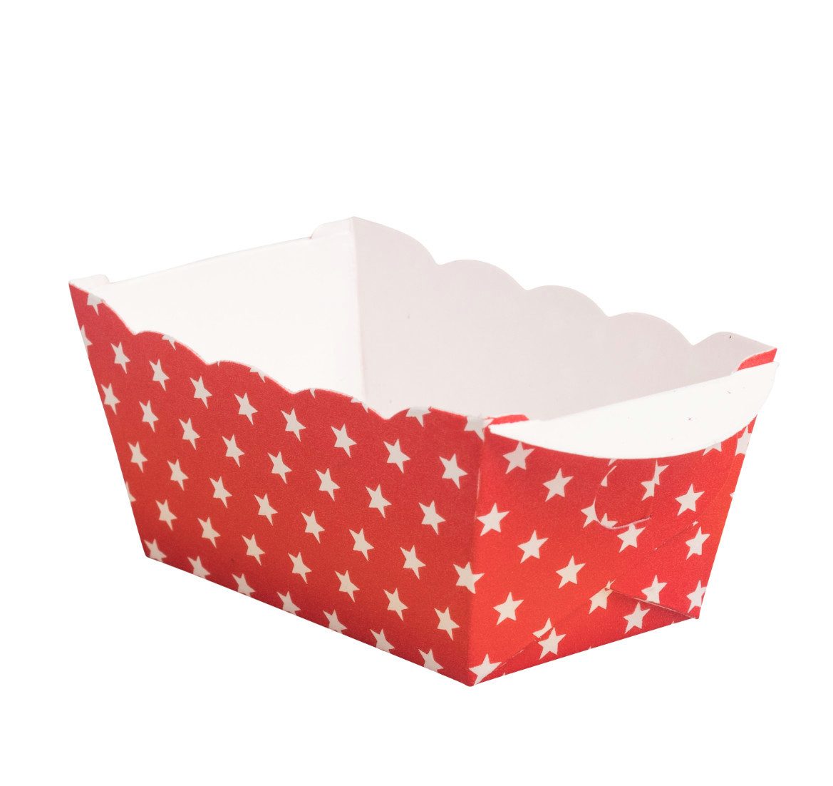 Demmler Kastenform Mini Backform - Rot mit weißen Sternen, zum Backen und Verzieren von Dessert - Made in Germany