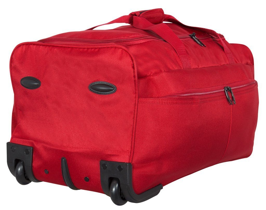 Trolleygriff mit leichte Brooklyn Herren), Rollen (Trolley, Liter, 2 70 rot Tasche Reisetasche und Damen 65x35x30cm, Trendyshop365 und für XL
