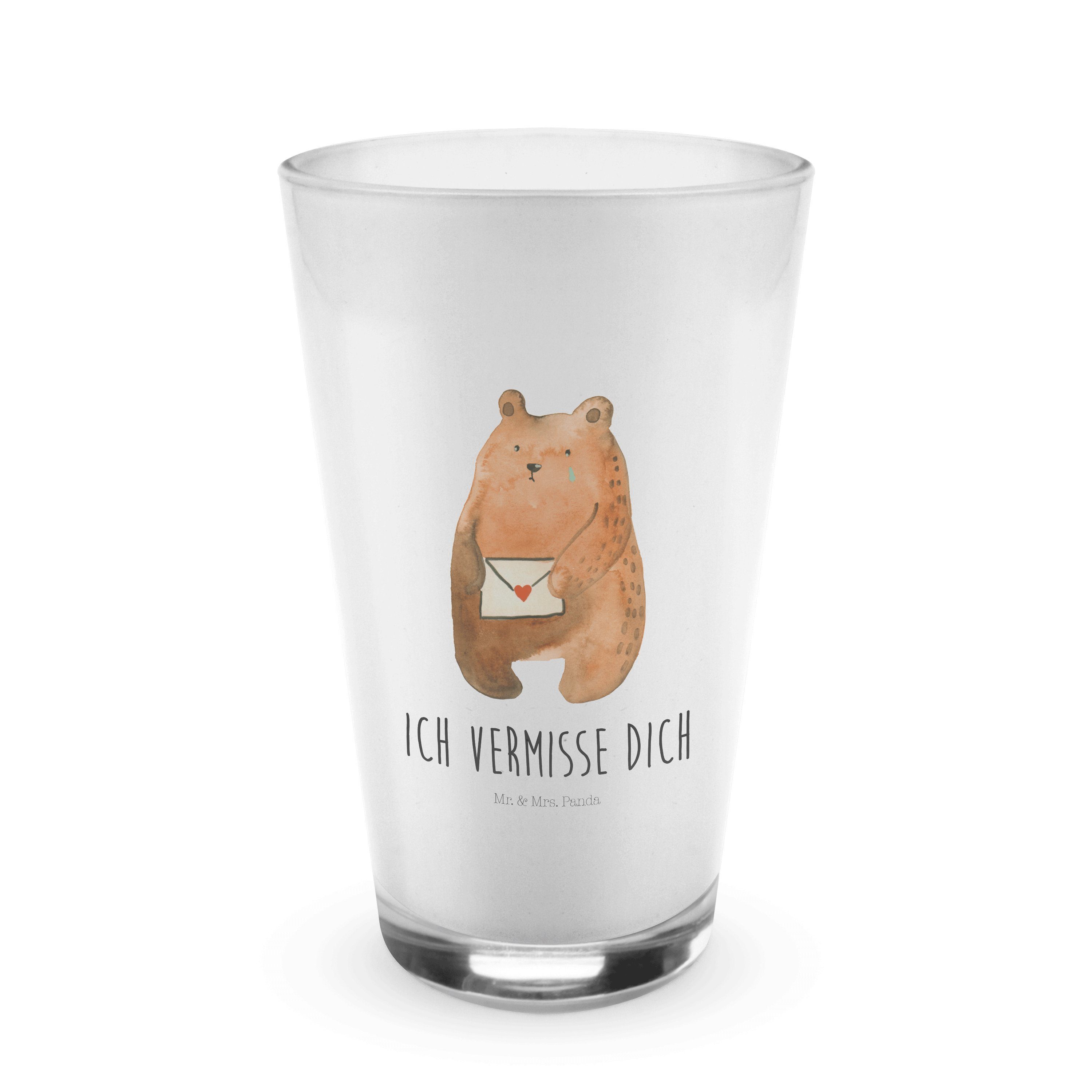 Tasse, Liebesbrief-Bär Geschenk, & - Glas Glas Teddybär, Transparent Premium Panda - Cappuccino Mr. Mrs.