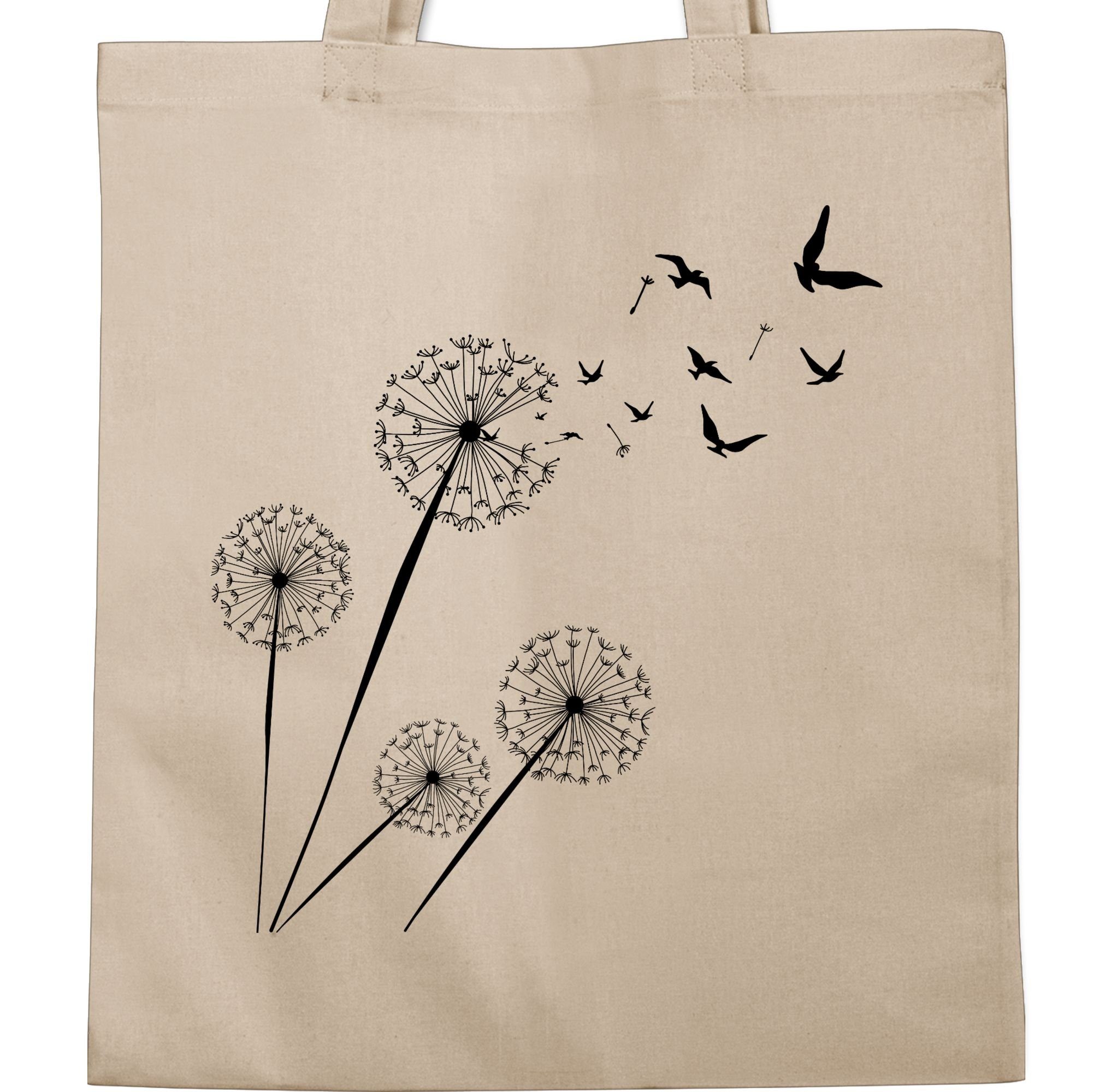 Birds Dandelion, Blüten Shirtracer & Blumen Naturweiß Pusteblume - Kleider Umhängetasche Vögel 1