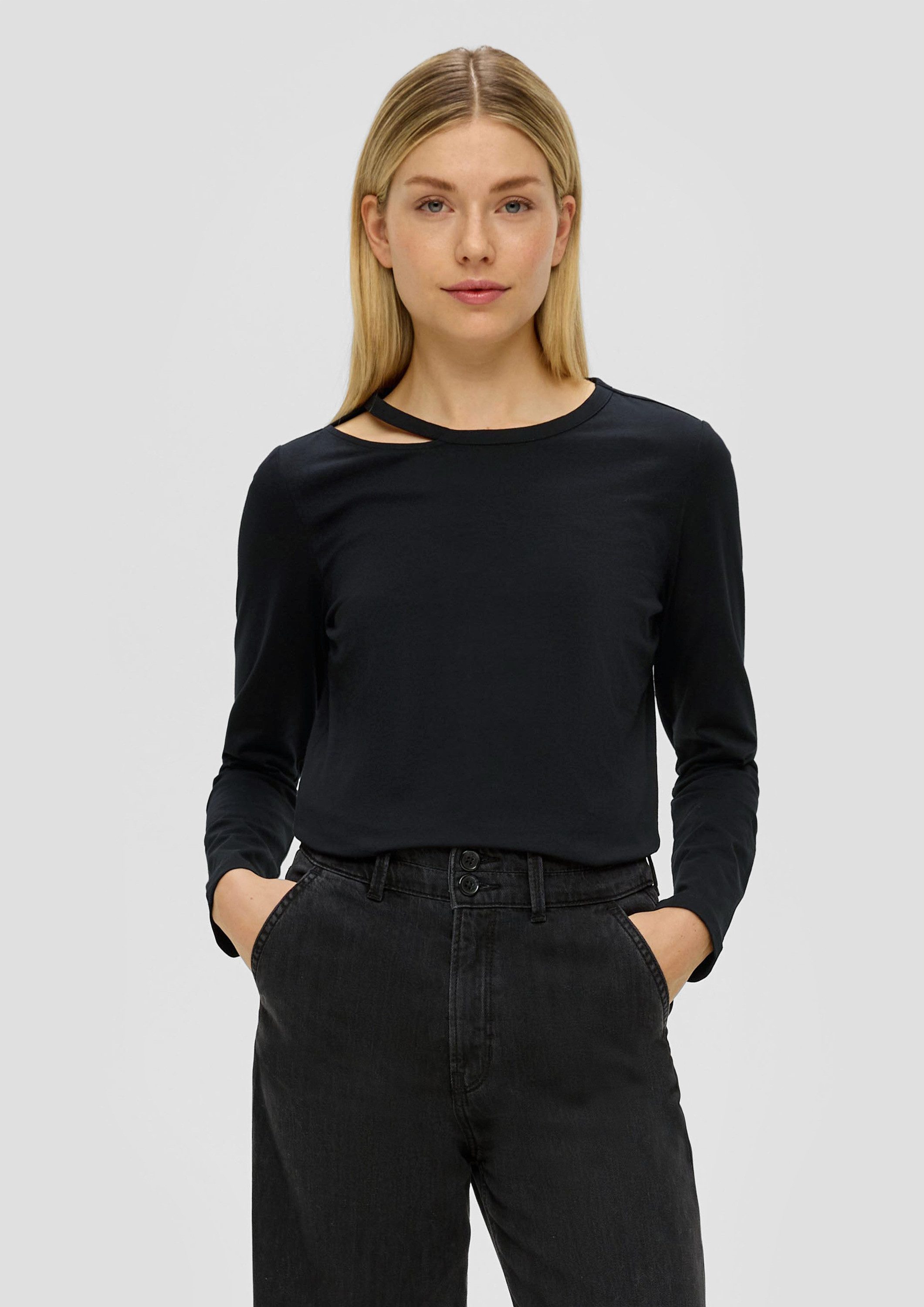 s.Oliver Langarmshirt T-Shirt Langarmshirt mit Cut-out-Detail günstig online kaufen