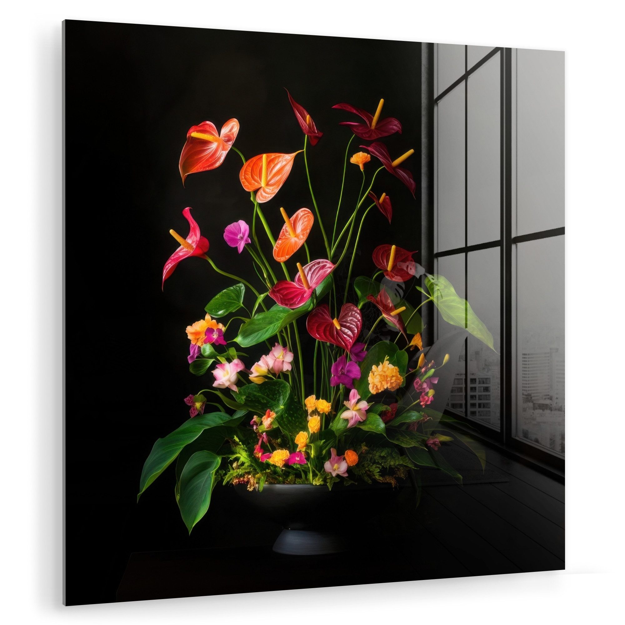 MuchoWow Acrylglasbild Blumen - Vase - günstig online kaufen