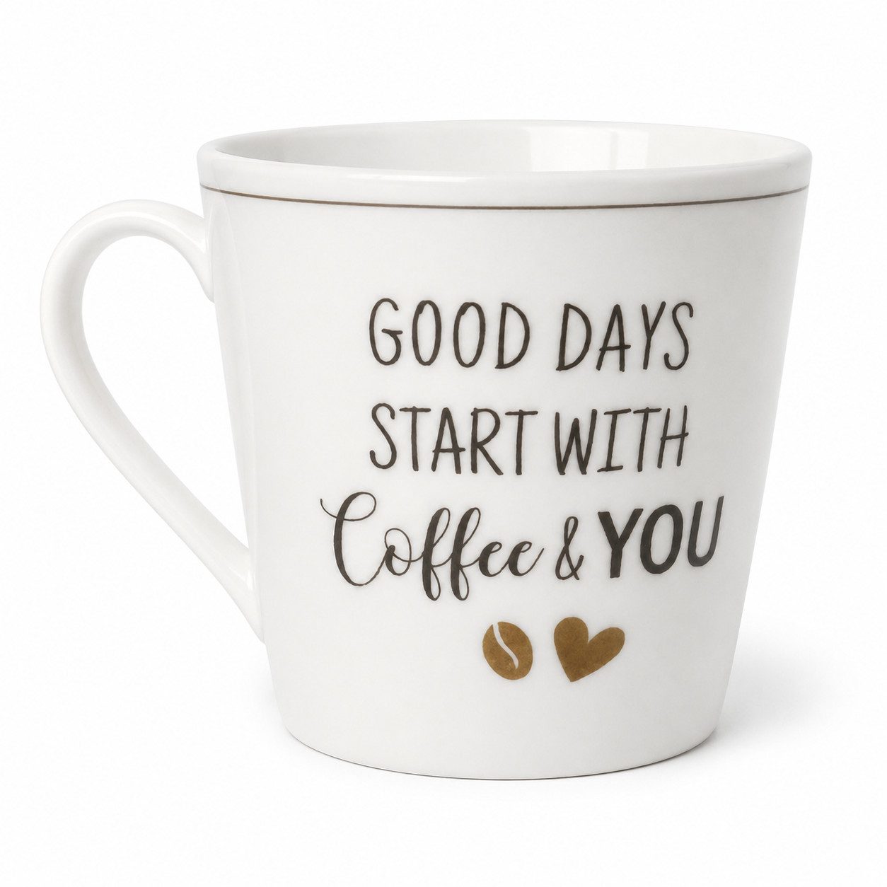 Krasilnikoff Cappuccinotasse Happy Cup Porzellan Kaffeebecher 400 ml Tasse Cappuccinotasse, Kaffeebecher Porzellan Füllmenge ca. 400 ml Höhe ca. 9 cm