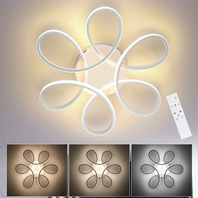 ZMH LED Deckenleuchte Geometrie Design Lampe Modern Schlafzimmer Whonzimmer, LED fest integriert, 3000-6500K